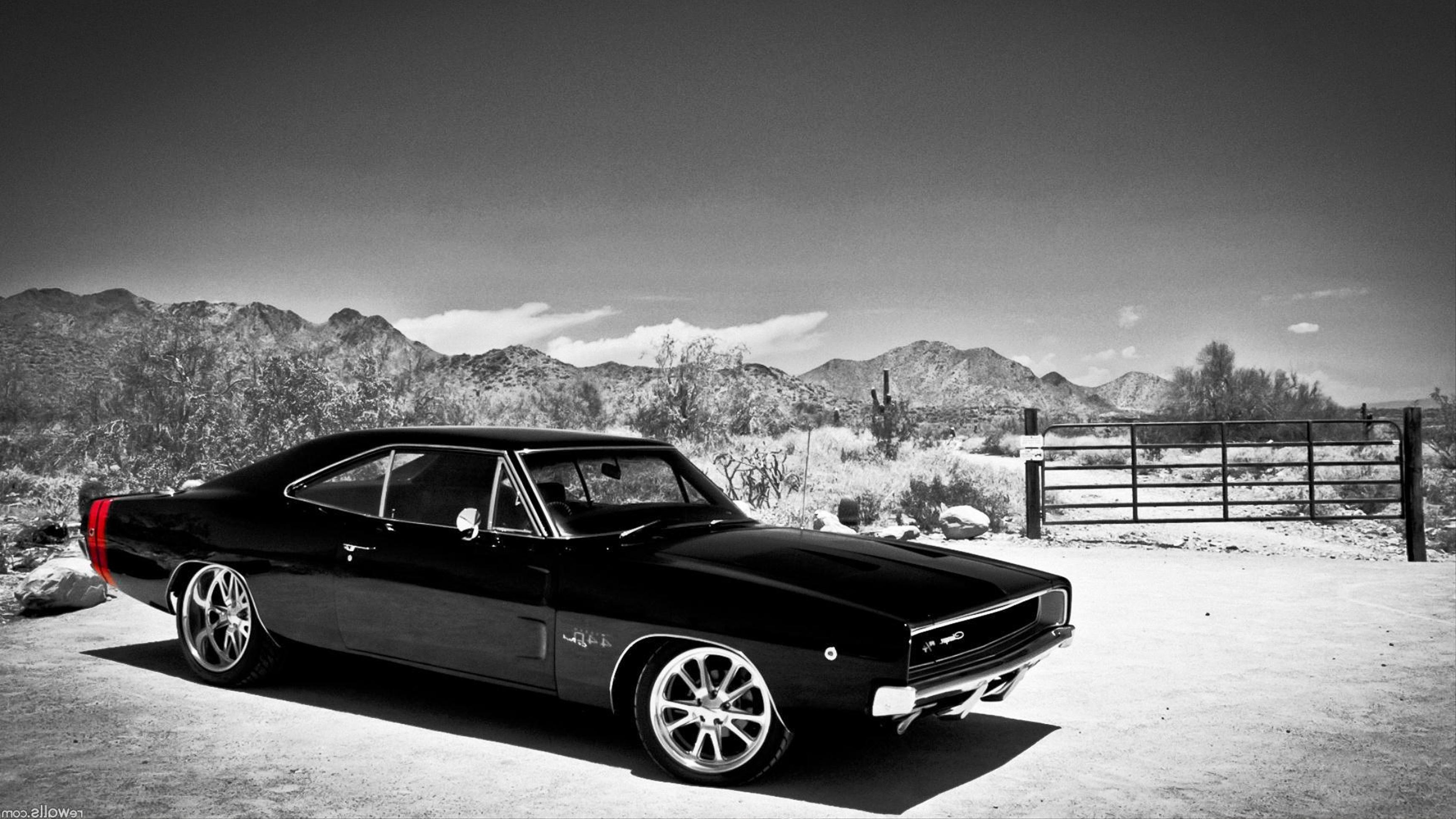 Monochrome, Dodge Charger Wallpaper, 3460x1950 HD Desktop