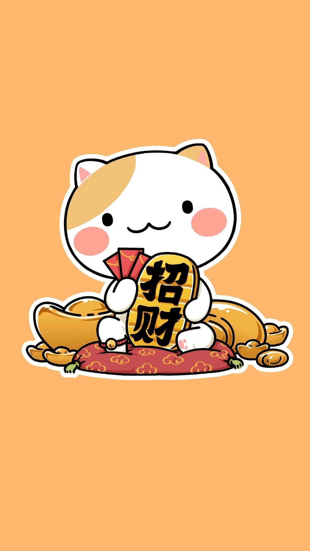 Japanese Lucky Cat, Money cat wallpapers, 4K HD, Money cat, 1080x1920 Full HD Phone