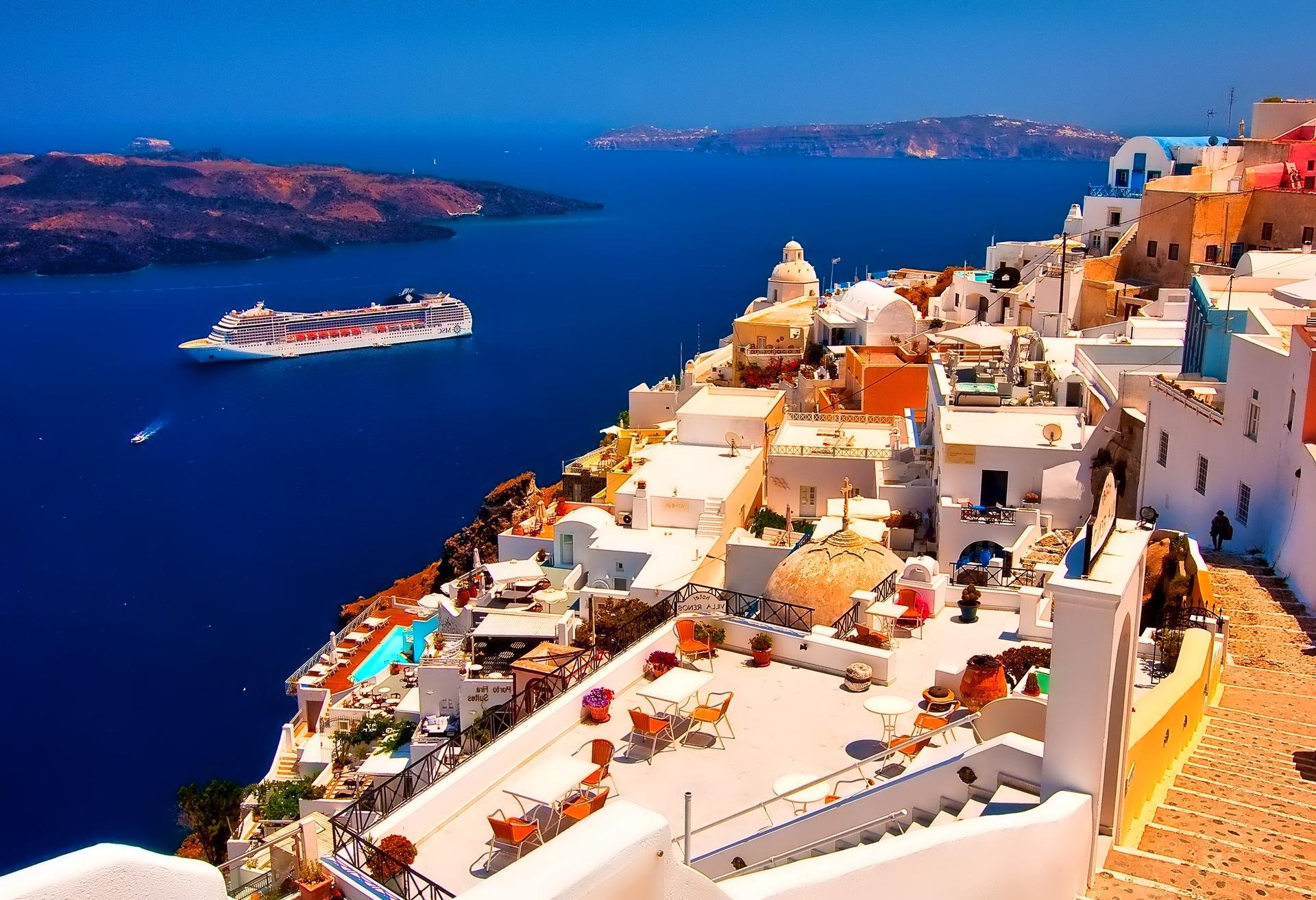 Santorini widescreen, Landscape beauty, Greek island marvel, Wallpapers, 1920x1320 HD Desktop