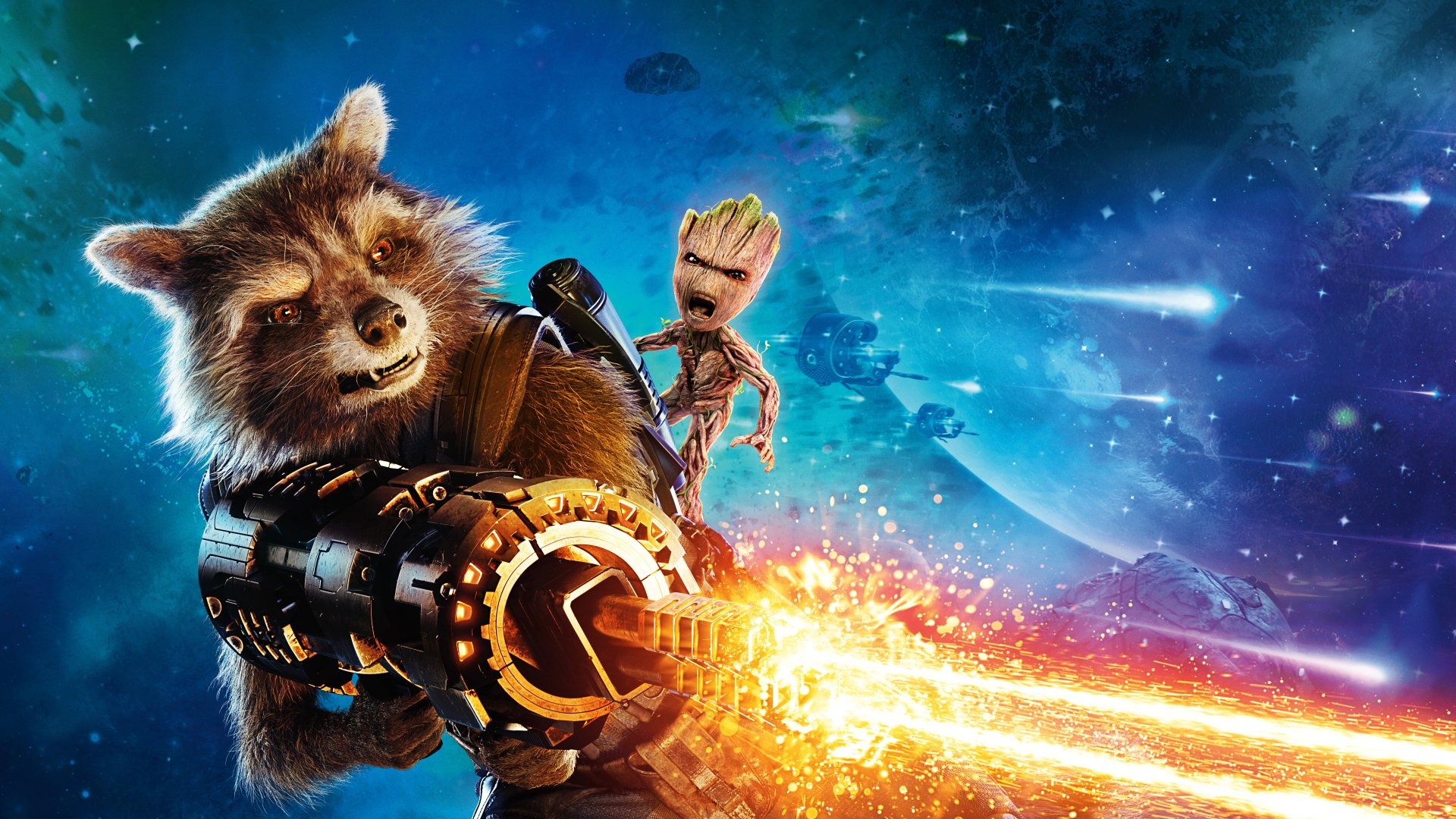 Rocket Raccoon, Baby Groot Wallpaper, 1920x1080 Full HD Desktop