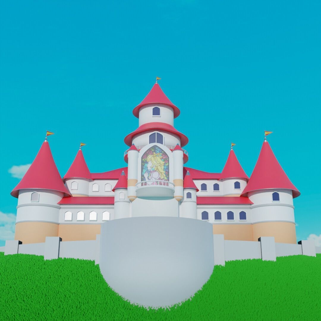 Mario Bros princess Peach Castle 1080x1080