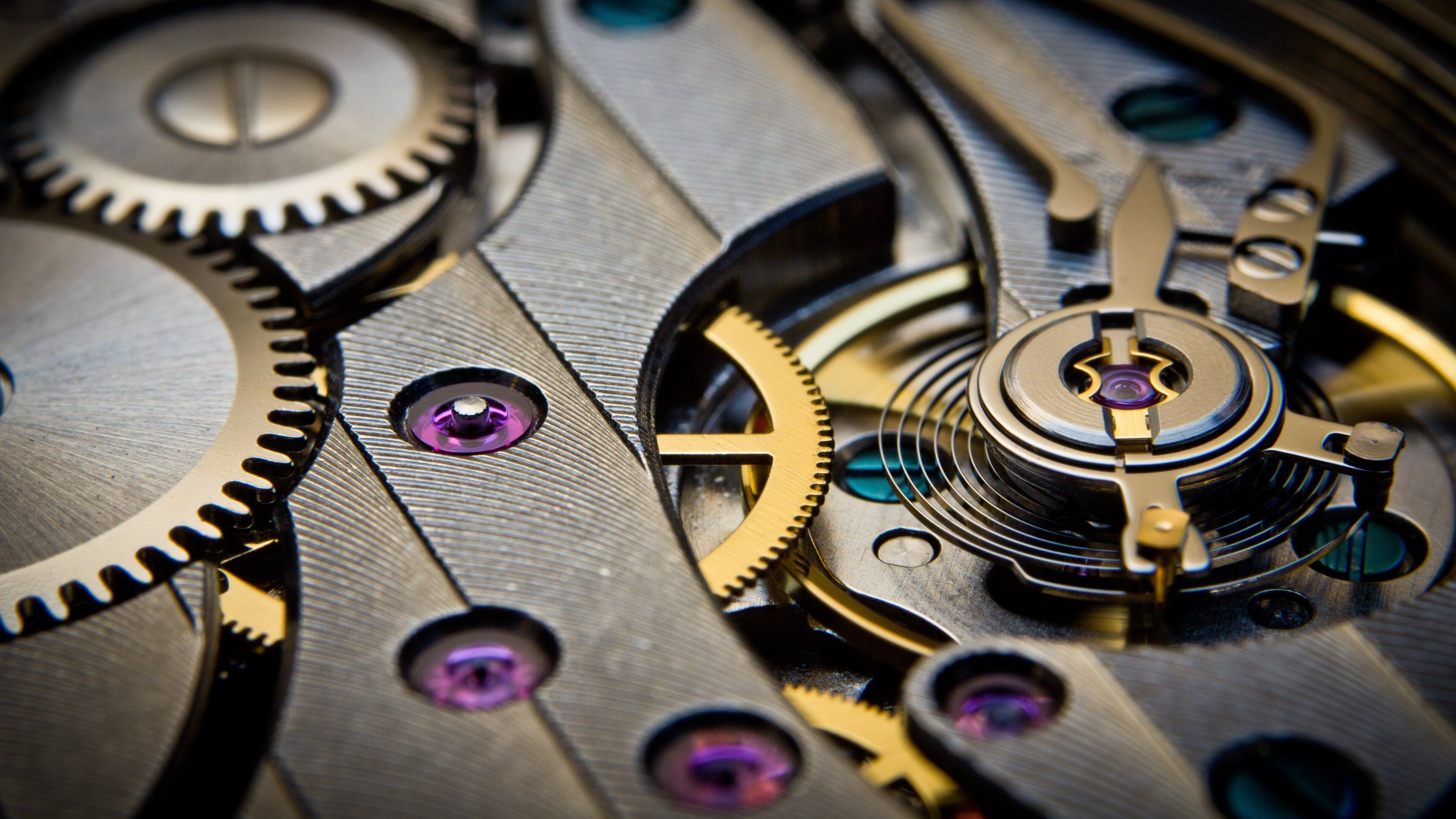 Clock gears, Rusty machinery, Steampunk aesthetic, Industrial design, 3840x2160 4K Desktop