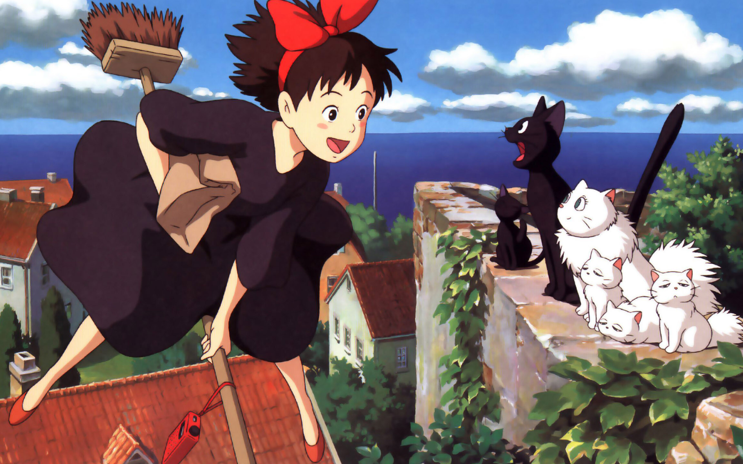 Kiki's Delivery Service, Anime movie, Small coastal town, Independent witch, 2560x1600 HD Desktop