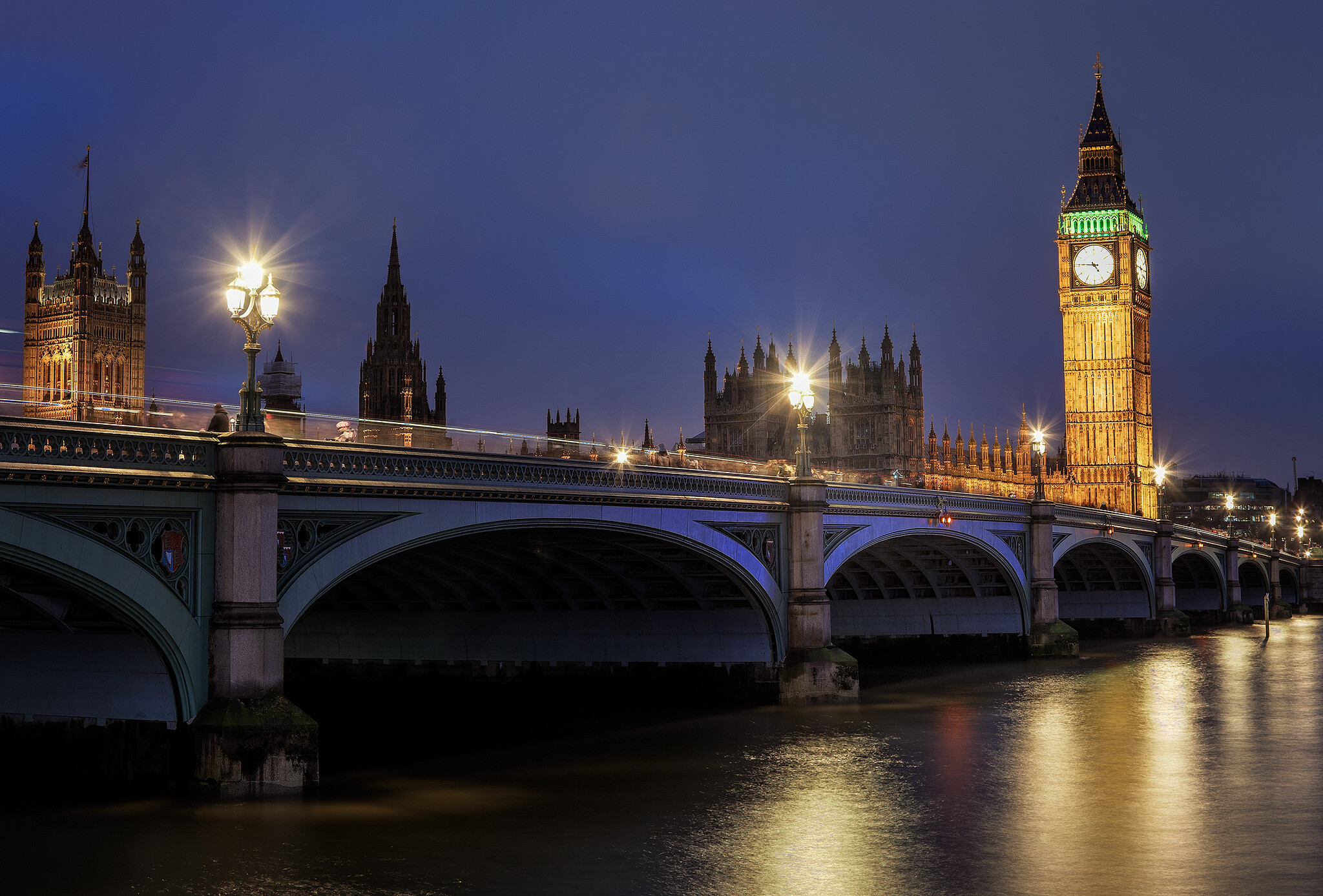 Bridge England, United Kingdom, Big Ben, Thames night, 2050x1390 HD Desktop