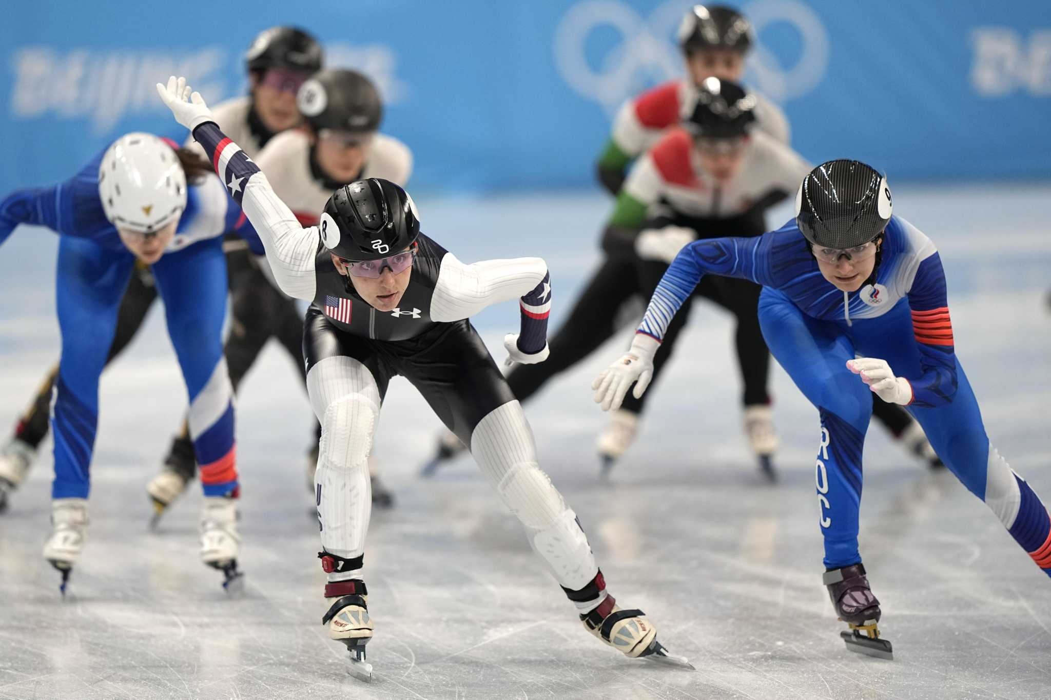 Short-track Speed Skating, Connecticut Speedskater, Kristen Santos, Beijing Olympics, 2050x1370 HD Desktop