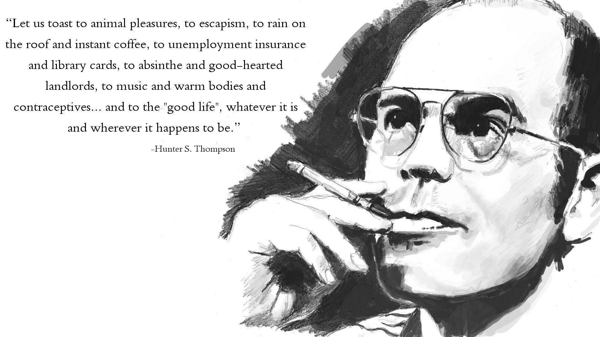 Hunter S. Thompson wallpapers, Legendary journalist, Literary maverick, Fear and Loathing, 1920x1080 Full HD Desktop