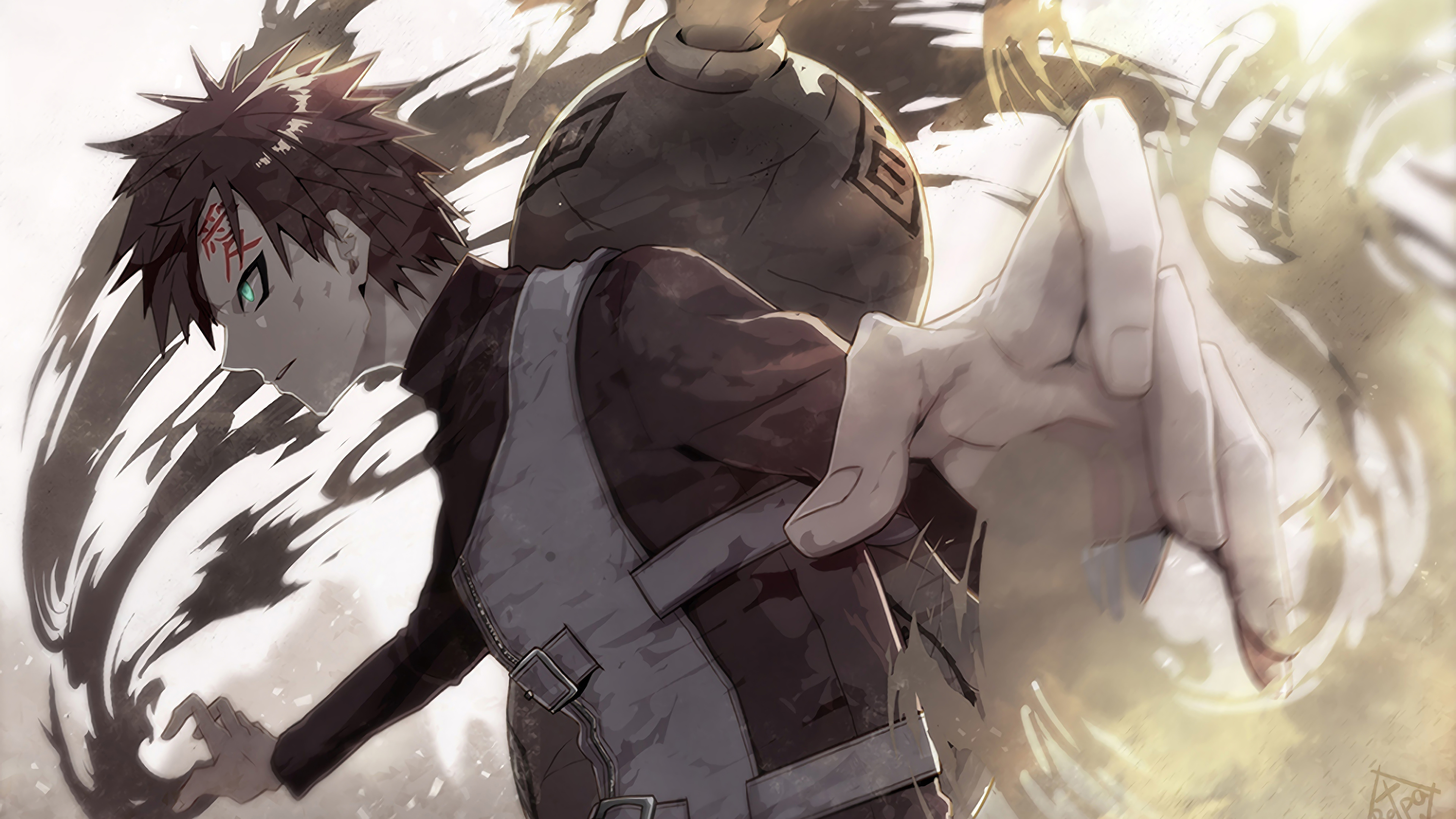 Gaara 4K backgrounds, Naruto, 3840x2160 4K Desktop