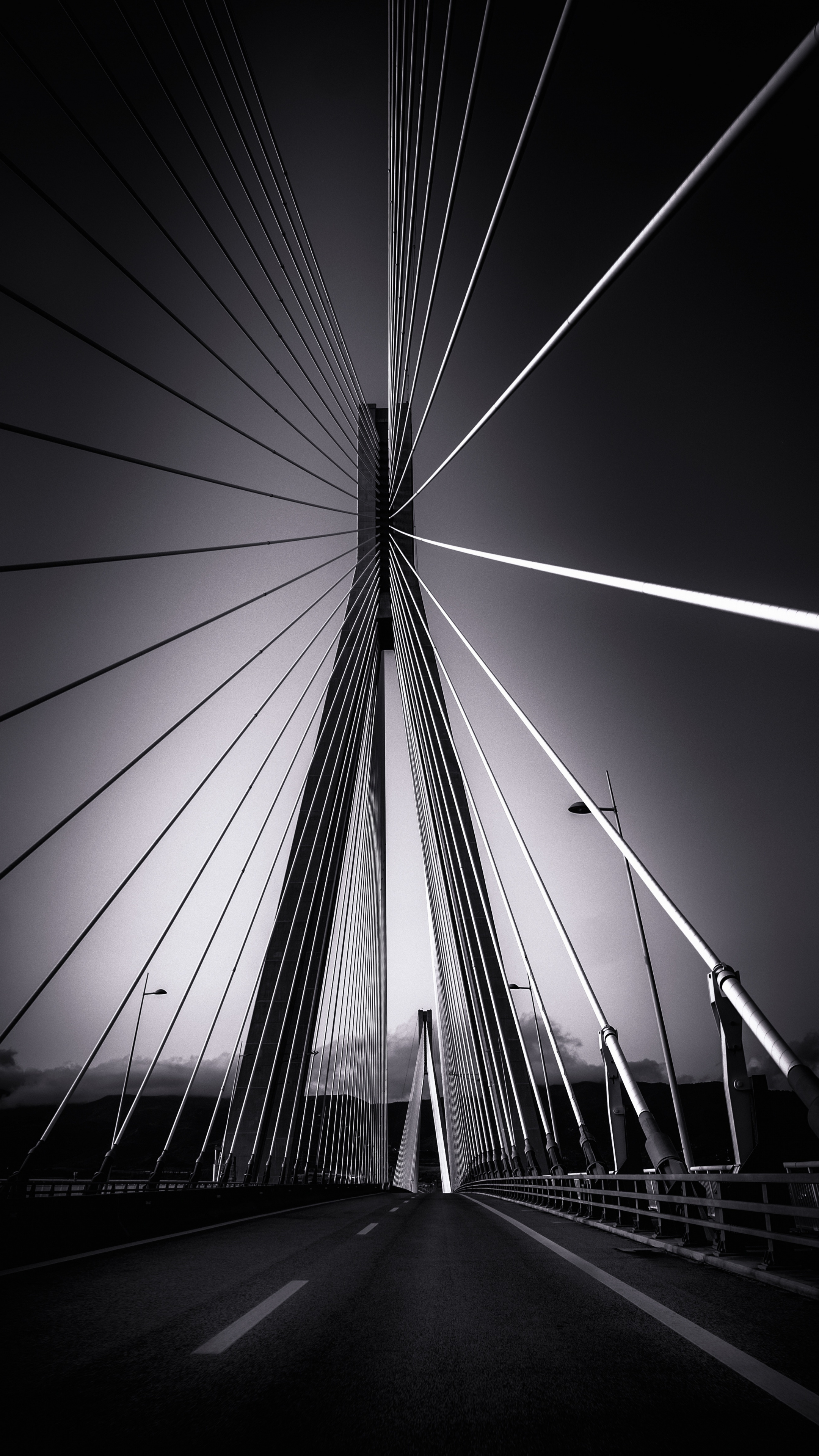 Travels, Bridge, Architecture, Monochrome, 2160x3840 4K Phone