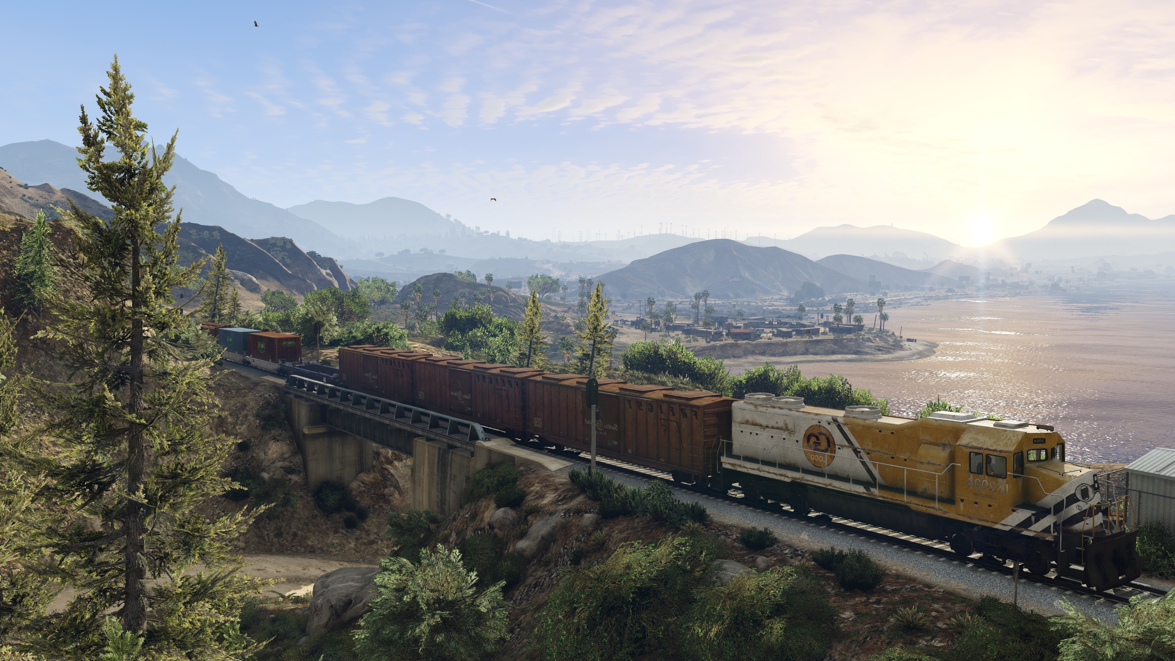 Grand Theft Auto V, Trains Wallpaper, 3840x2160 4K Desktop