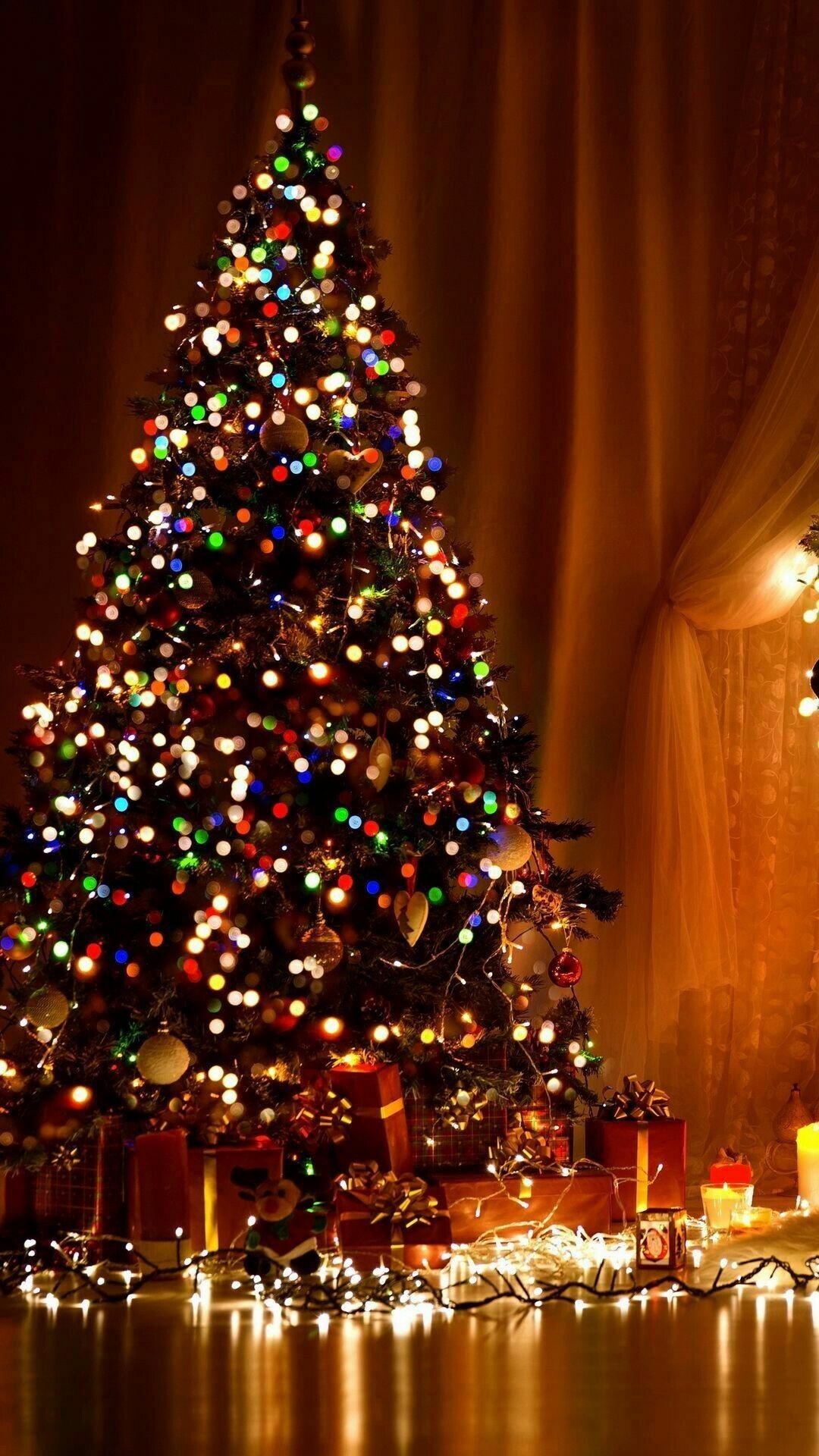 Christmas tree, Christmas Lights Wallpaper, 1080x1920 Full HD Phone