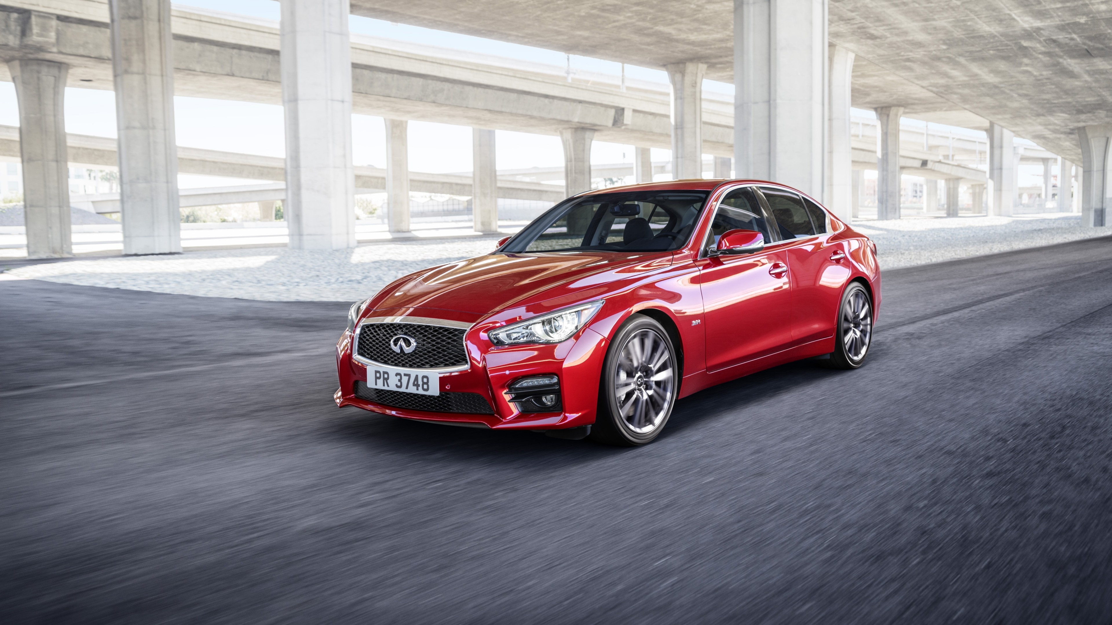 Infiniti Q50, Auto show, Hybrid red, Cars and bikes, 3840x2160 4K Desktop