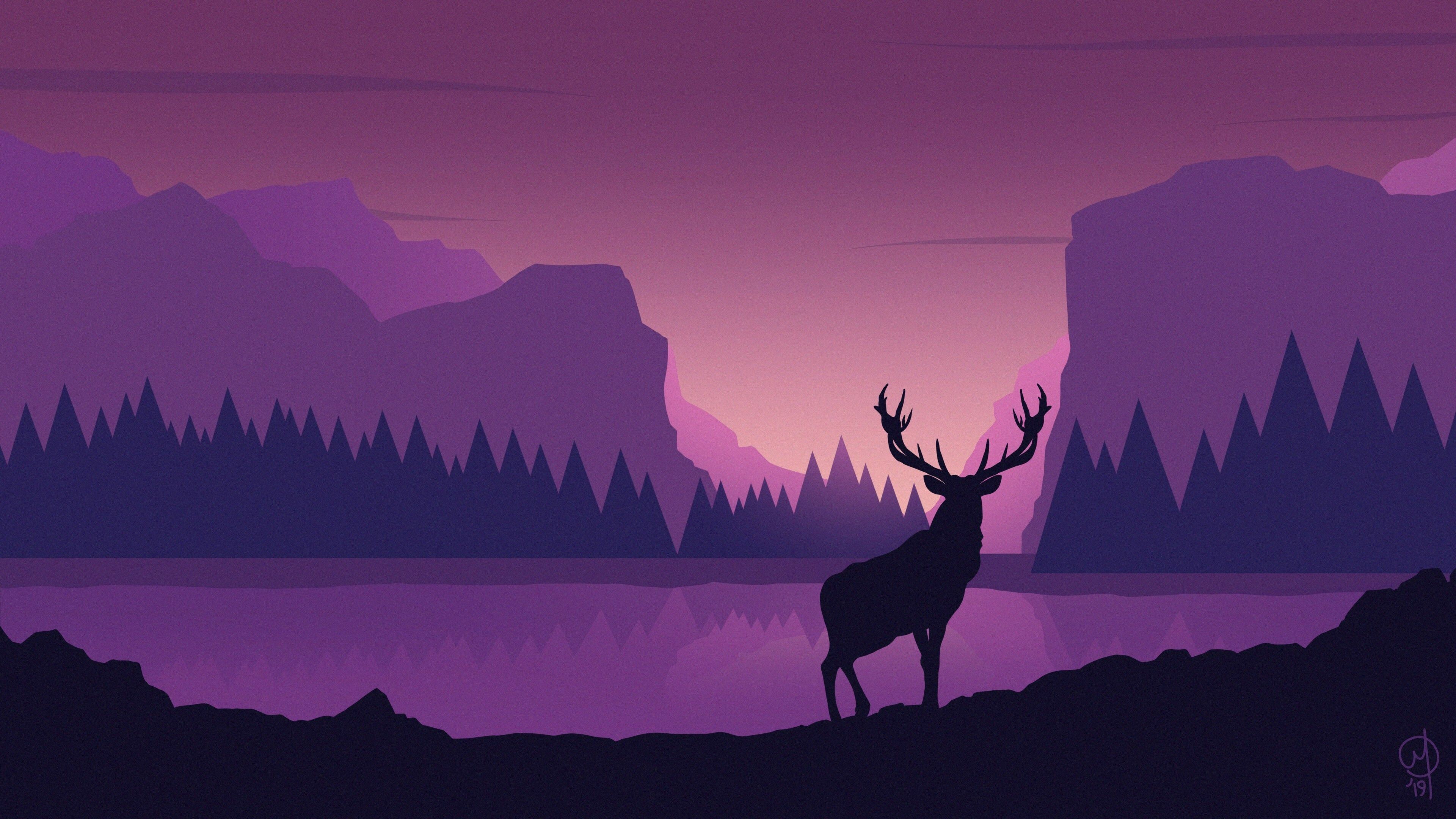 Deer landscape wallpapers, top free, 3840x2160 4K Desktop