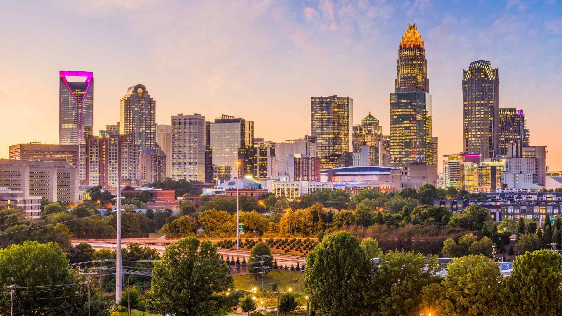 Charlotte skyline, West Virginia, Yeager airport, International travel, 1920x1080 Full HD Desktop