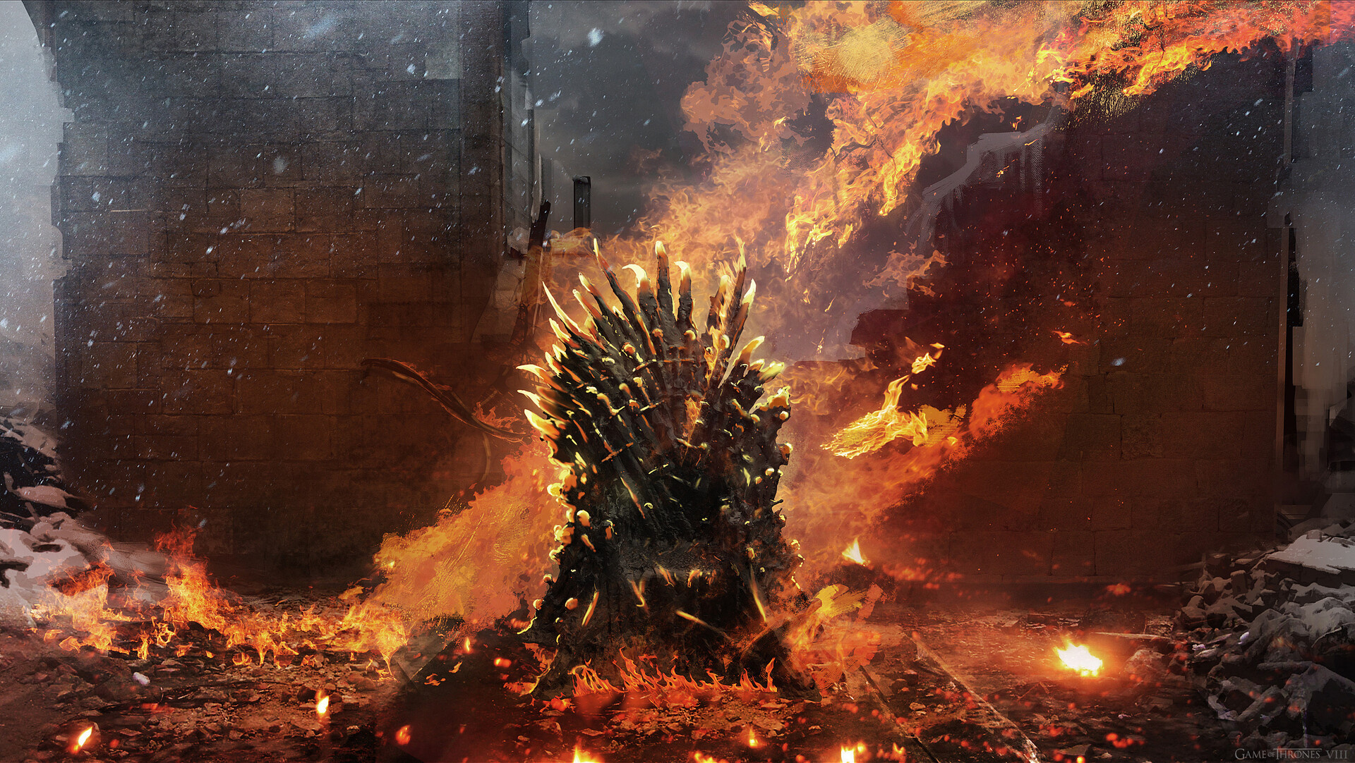 Thron on Fire, Iron Throne Wallpaper, 1920x1090 HD Desktop