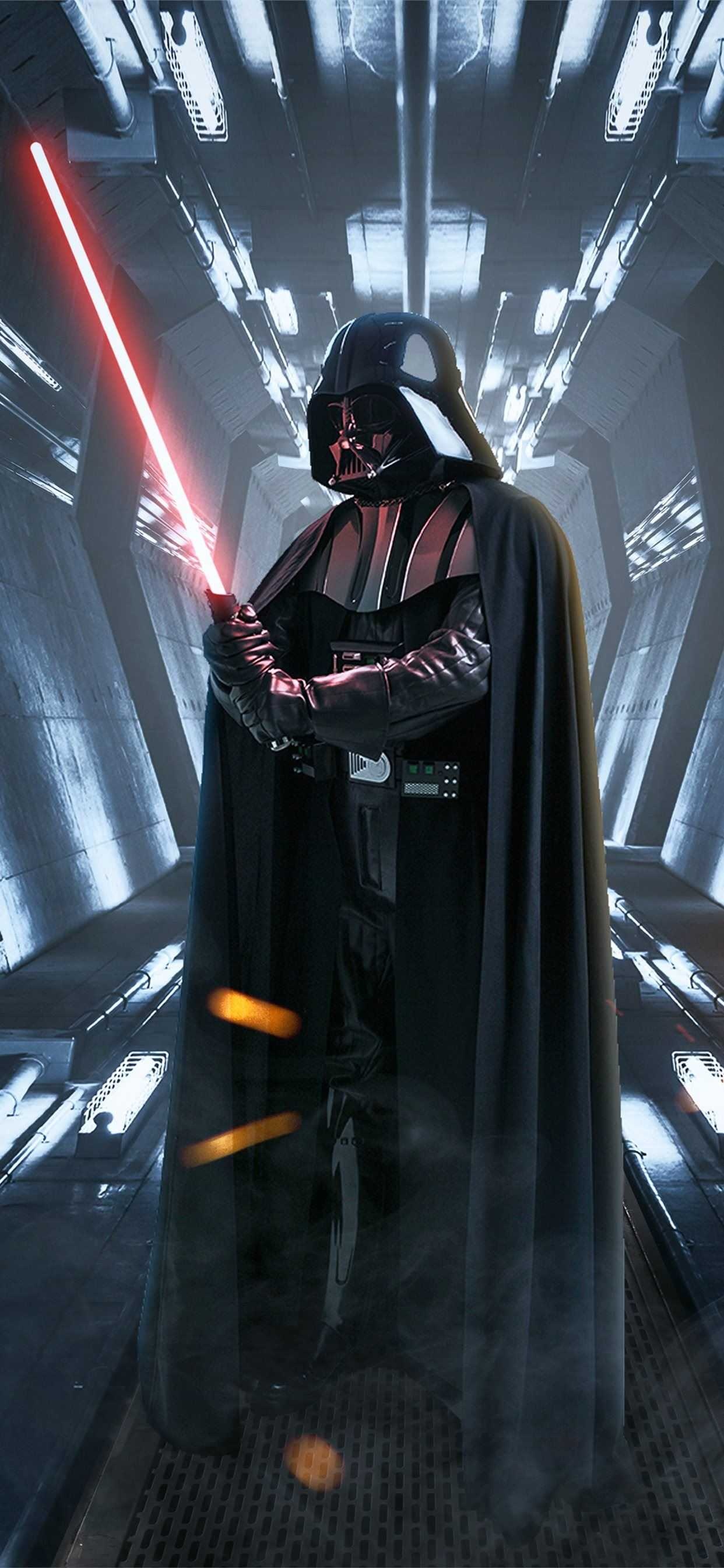 Darth Vader, Dark side warrior, Legendary villain, Terrifying force, 1250x2690 HD Phone