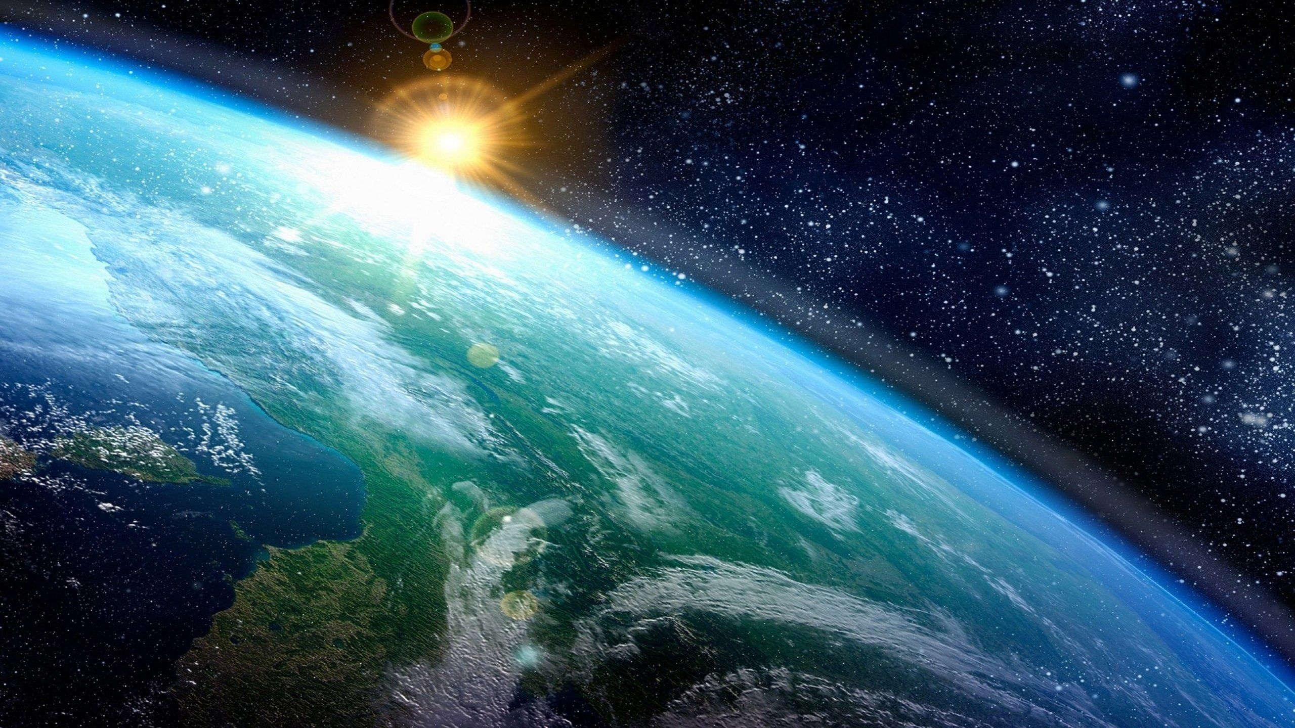 9 Planets, Earth view, Outer space, Cosmic beauty, 2560x1440 HD Desktop