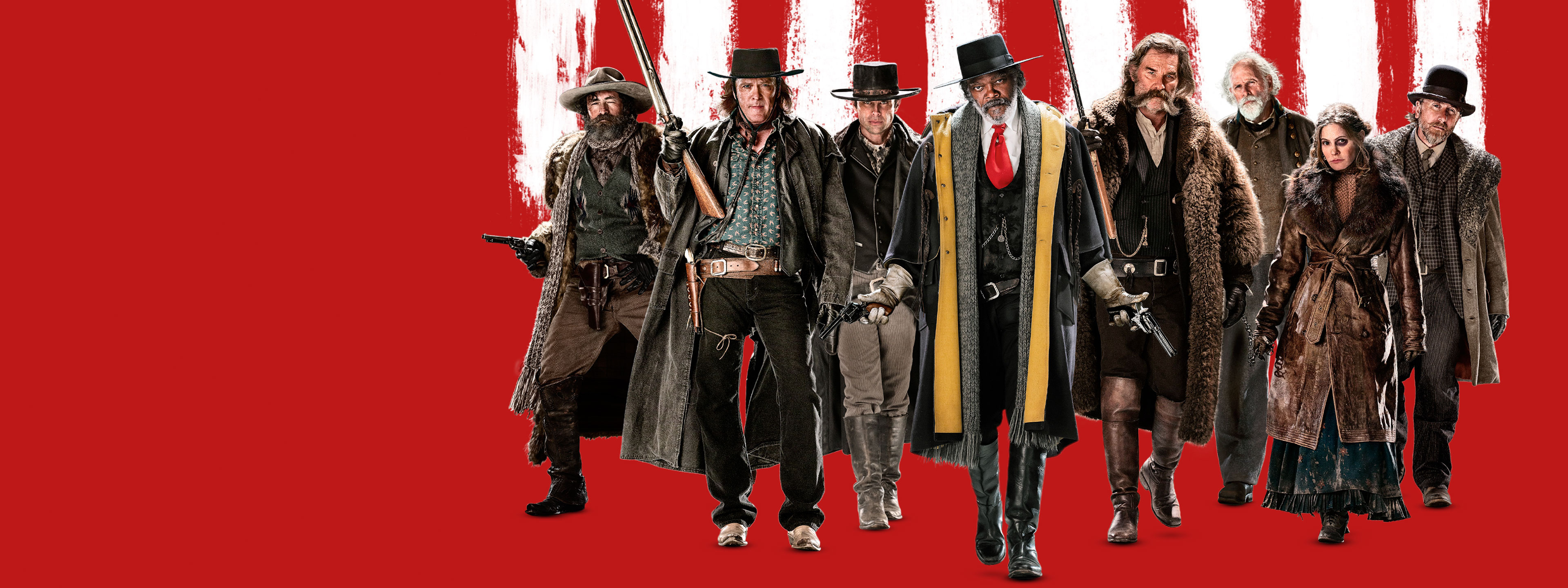 The Hateful Eight movie, Watch online, Neon, 3840x1440 Dual Screen Desktop