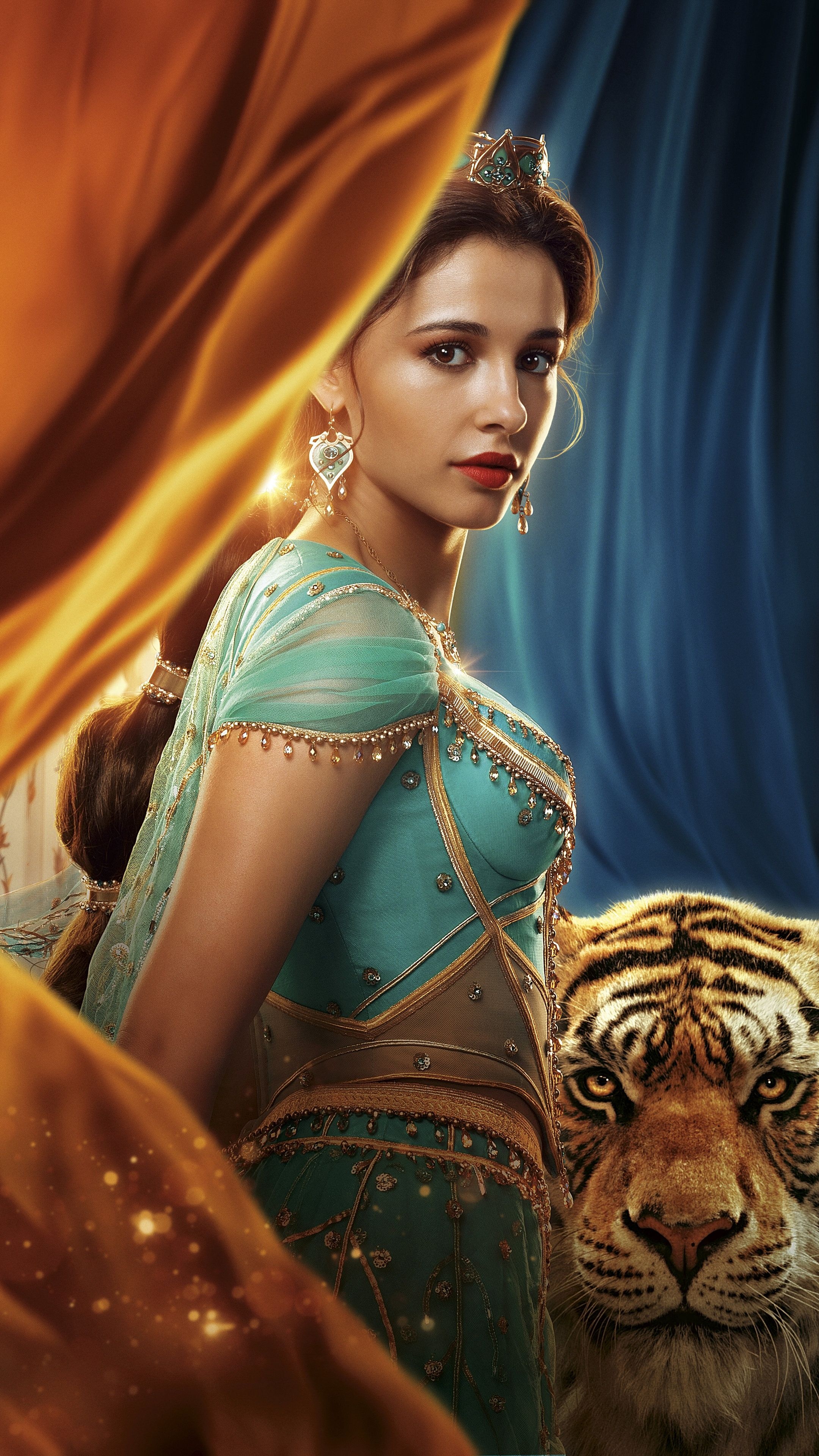 Naomi Scott, Jasmine, Aladdin 2019, Disney, 2160x3840 4K Phone