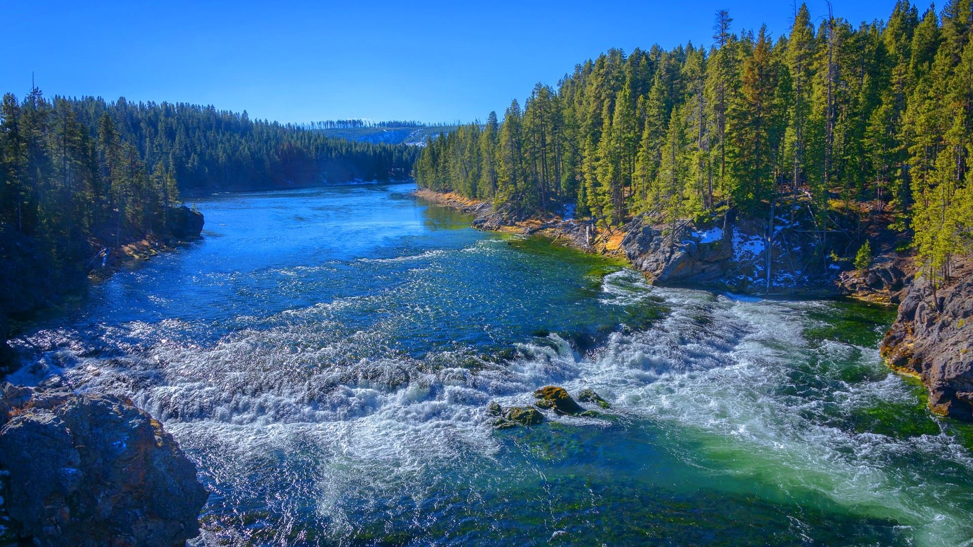 Yellowstone National Park, Yellowstone river, Nature's tranquility, Wyoming's pride, 1920x1080 Full HD Desktop