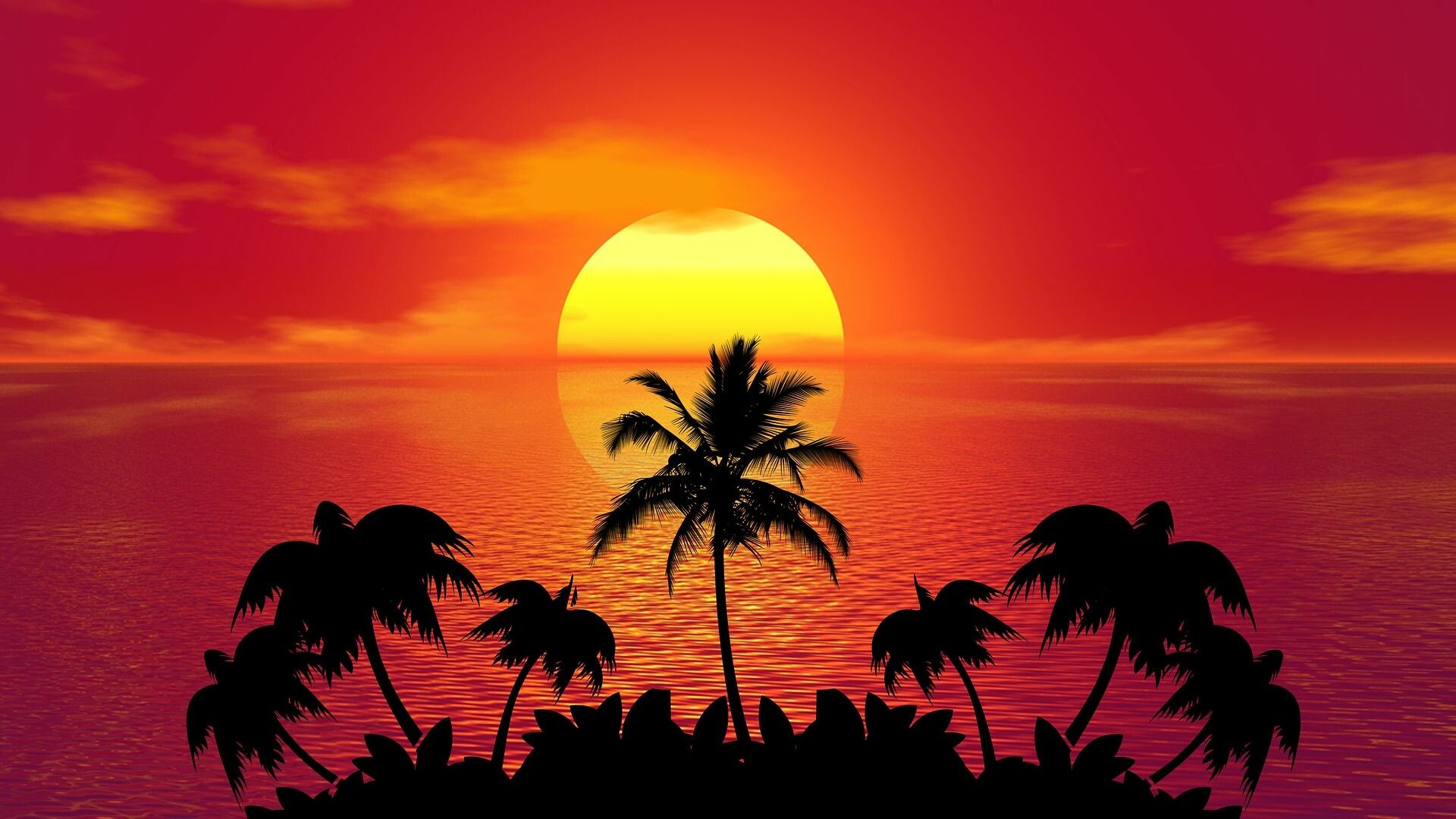 Sunset art, Captivating artwork, Stunning colors, Peaceful vibe, 1920x1080 Full HD Desktop