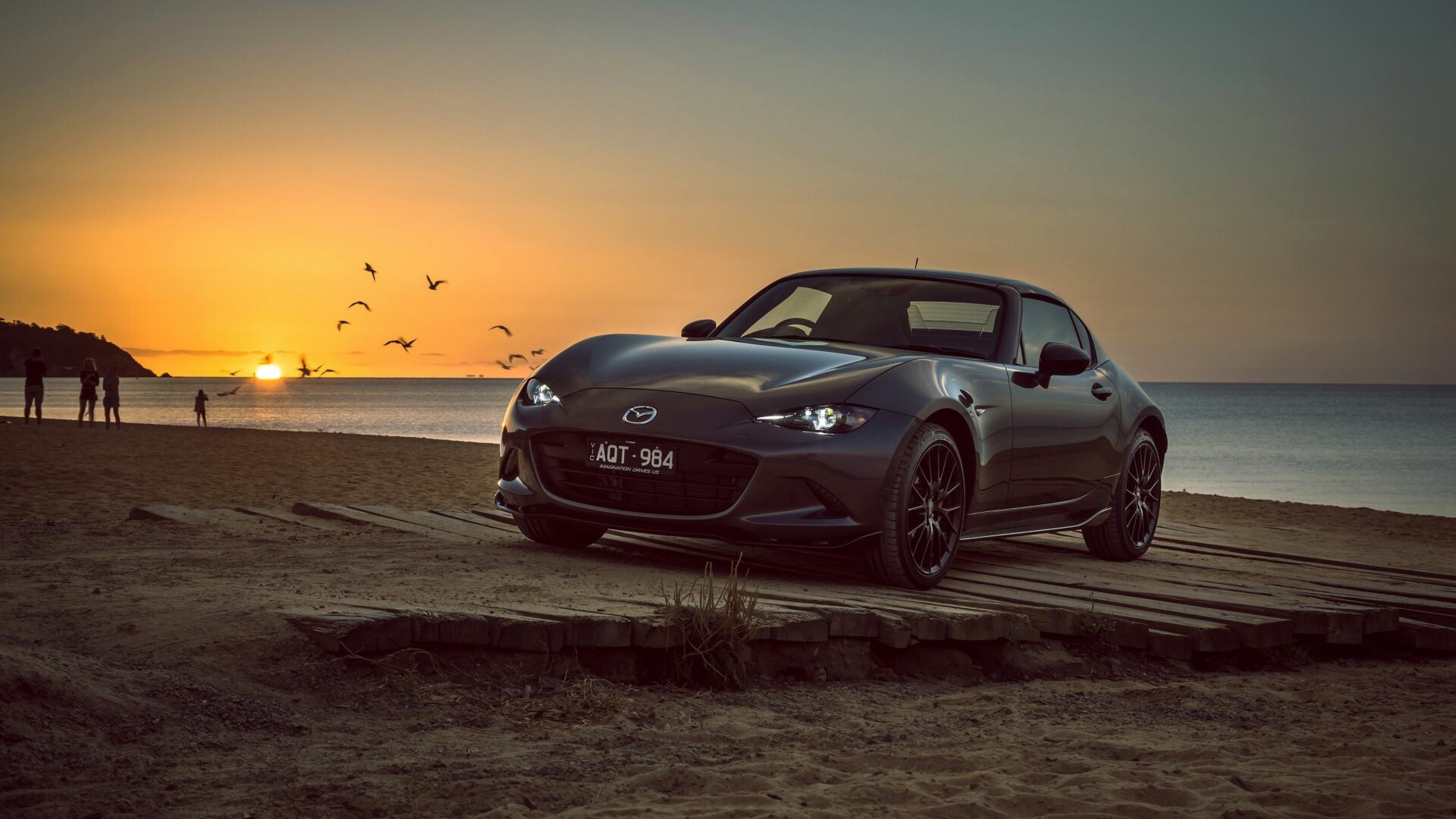 Mazda MX-5, Sports car, Black sunset, 1920x1080 Full HD Desktop