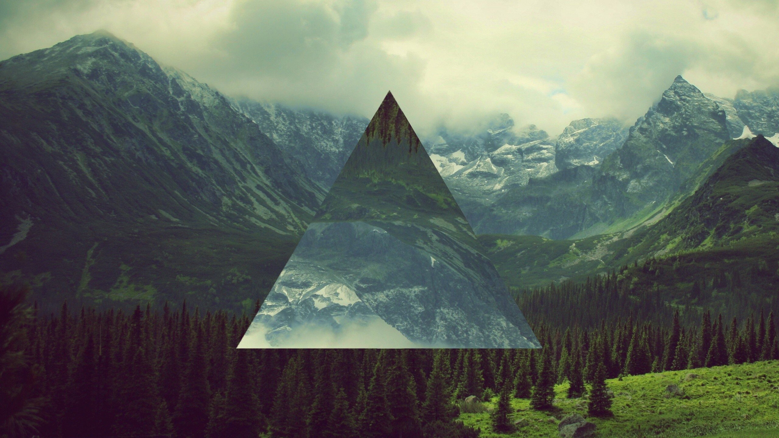 Triangles, Manipulation, Hipster, Abstract, 2560x1440 HD Desktop