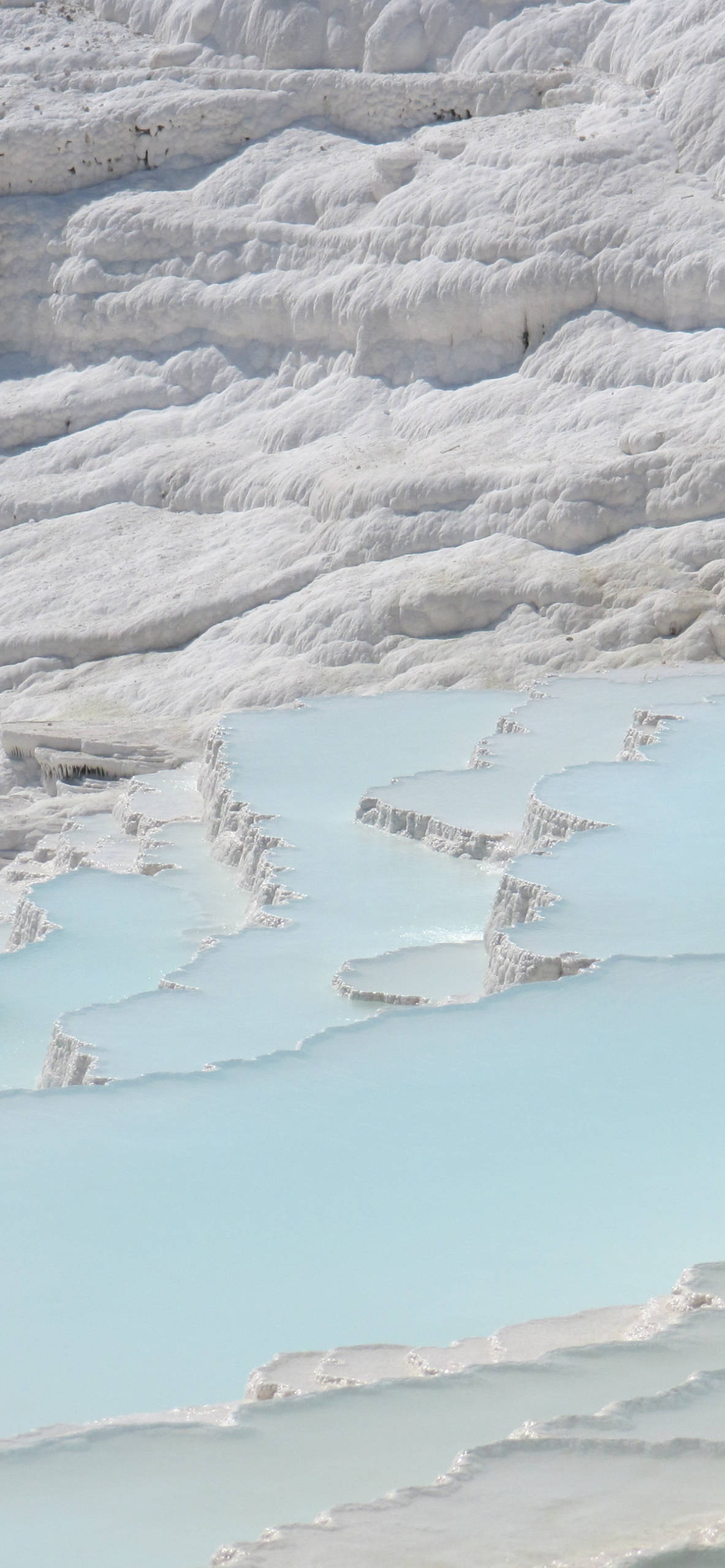 Pamukkale, Natural wonder, Terraced pools, Mineral-rich springs, 1190x2560 HD Phone