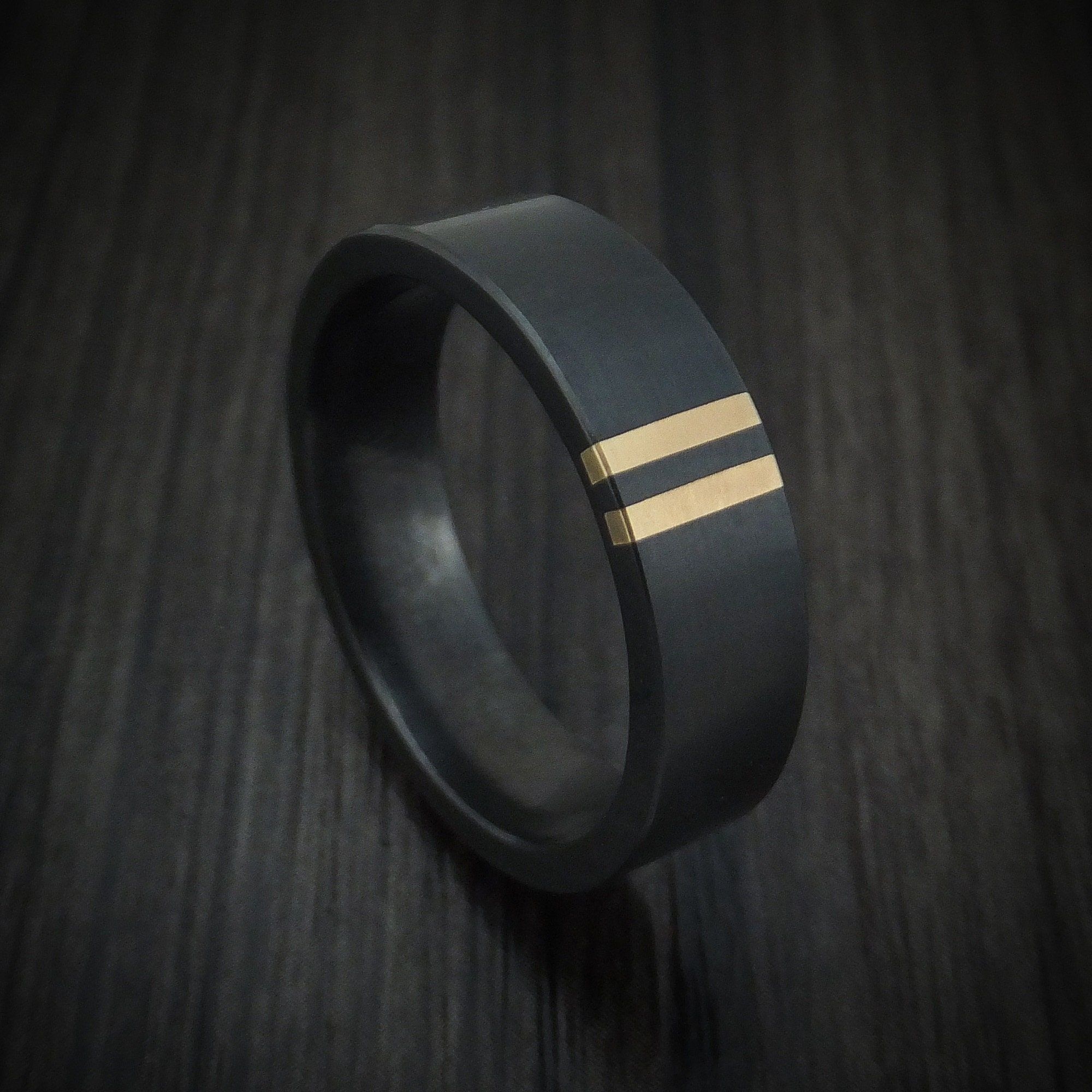 Black zirconium rings, Gold inlay elegance, Custom designs, Men's and women's jewelry, 2000x2000 HD Phone