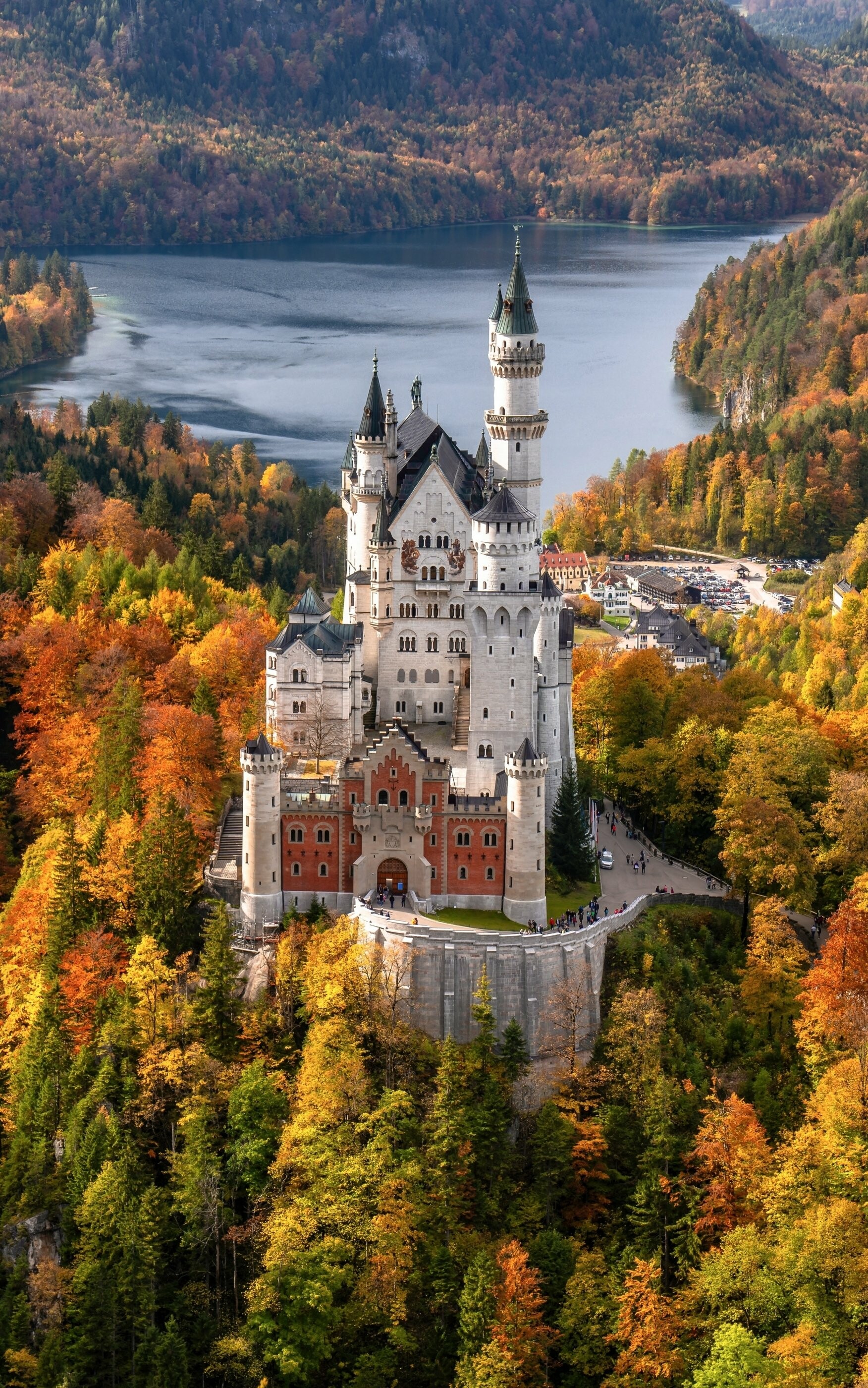 Aerial View, Neuschwanstein Castle Wallpaper, 1760x2800 HD Phone