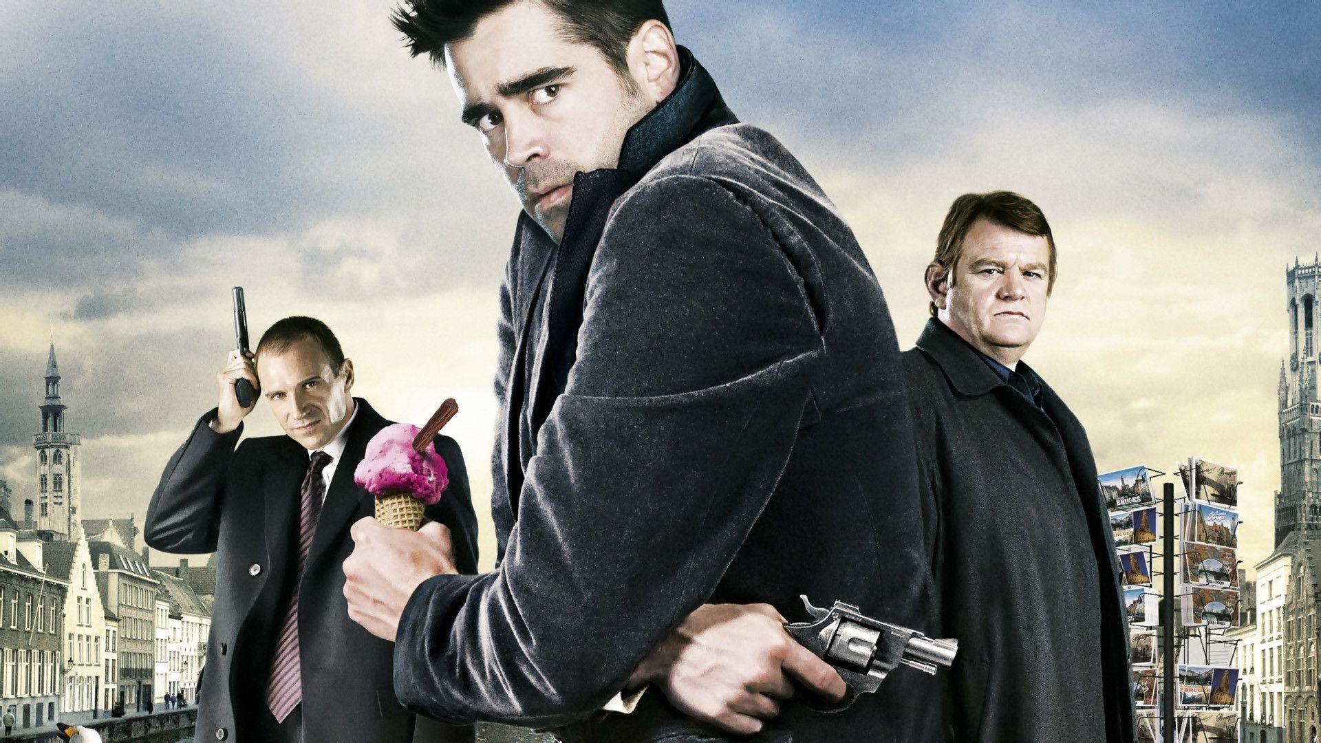 In Bruges, Quirky crime comedy, Beautiful cityscape, Colin Farrell, 1920x1080 Full HD Desktop