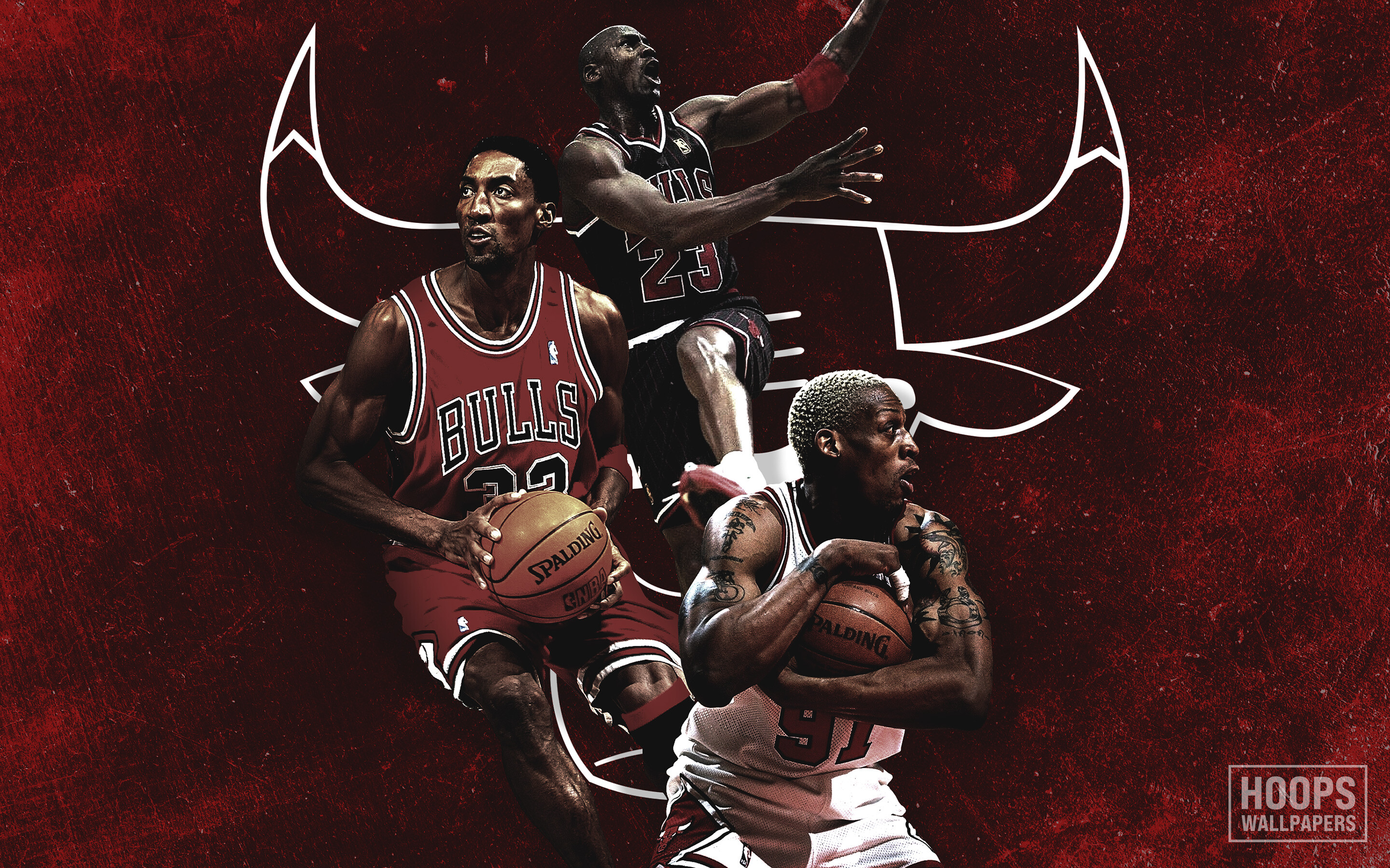 Michael Jordan, Scottie Pippen, Dennis Rodman, Chicago Bulls, 2880x1800 HD Desktop