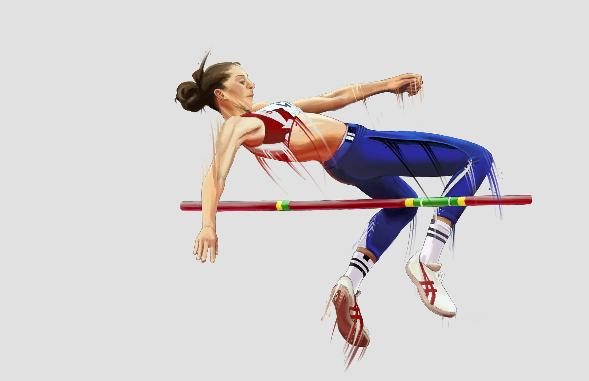 Sports illustration, Splash art, High jumper, 1920x1250 HD Desktop