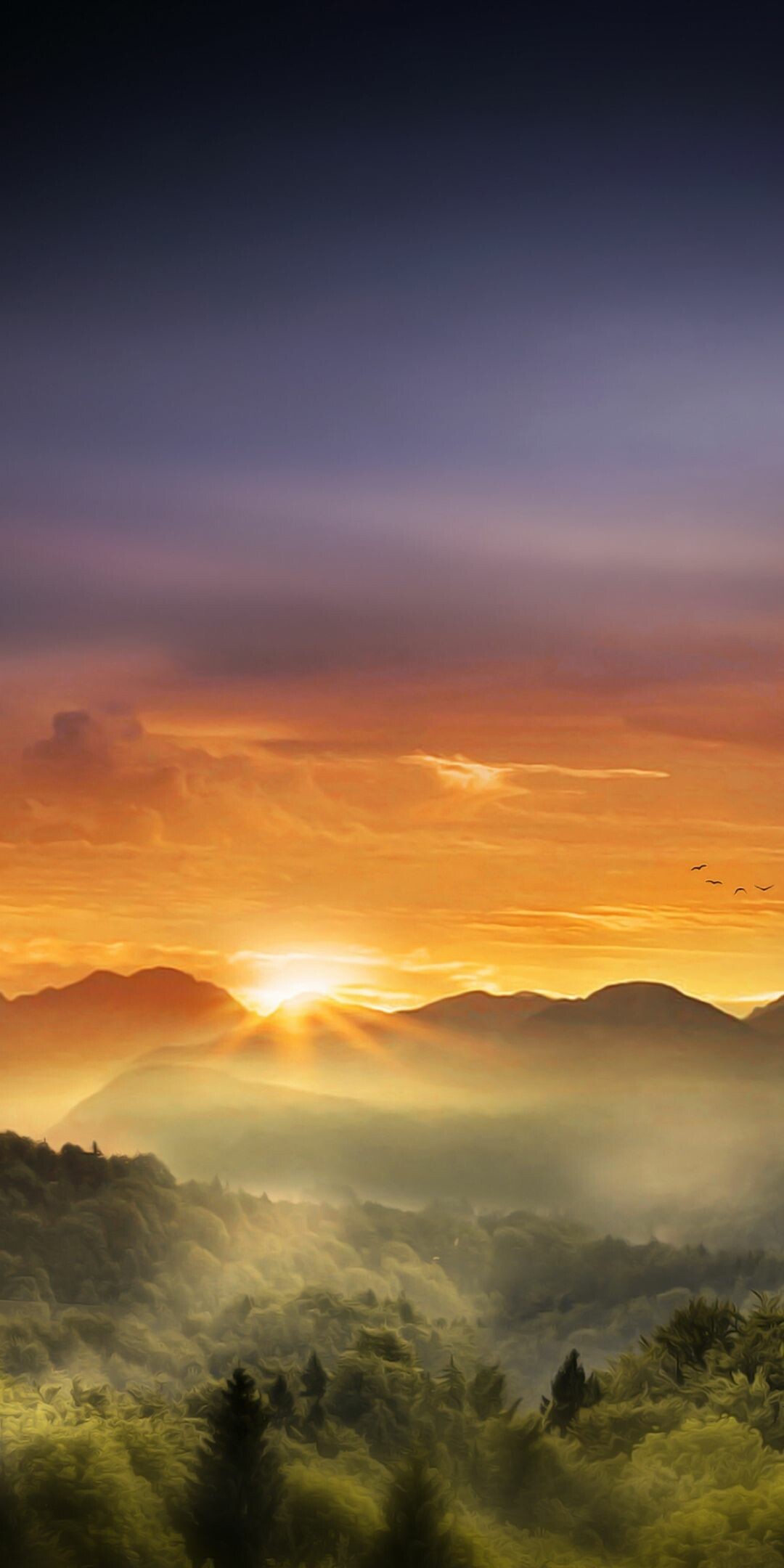 Sunrise mountain, iPhone backgrounds, Majestic peaks, Breathtaking view, 1080x2160 HD Phone