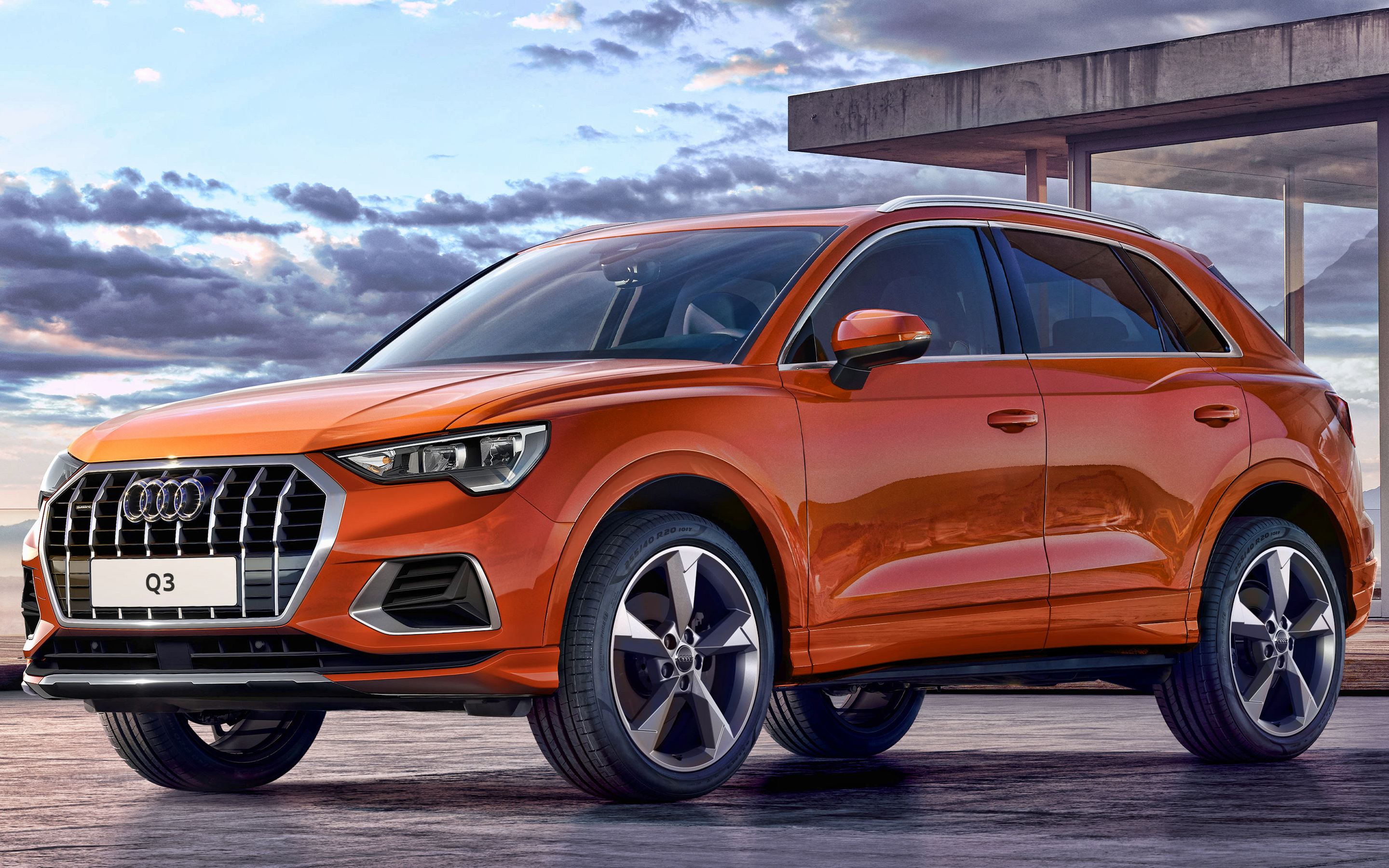 Audi Q3, Orange crossover, German cars, Desktop wallpaper, 2880x1800 HD Desktop