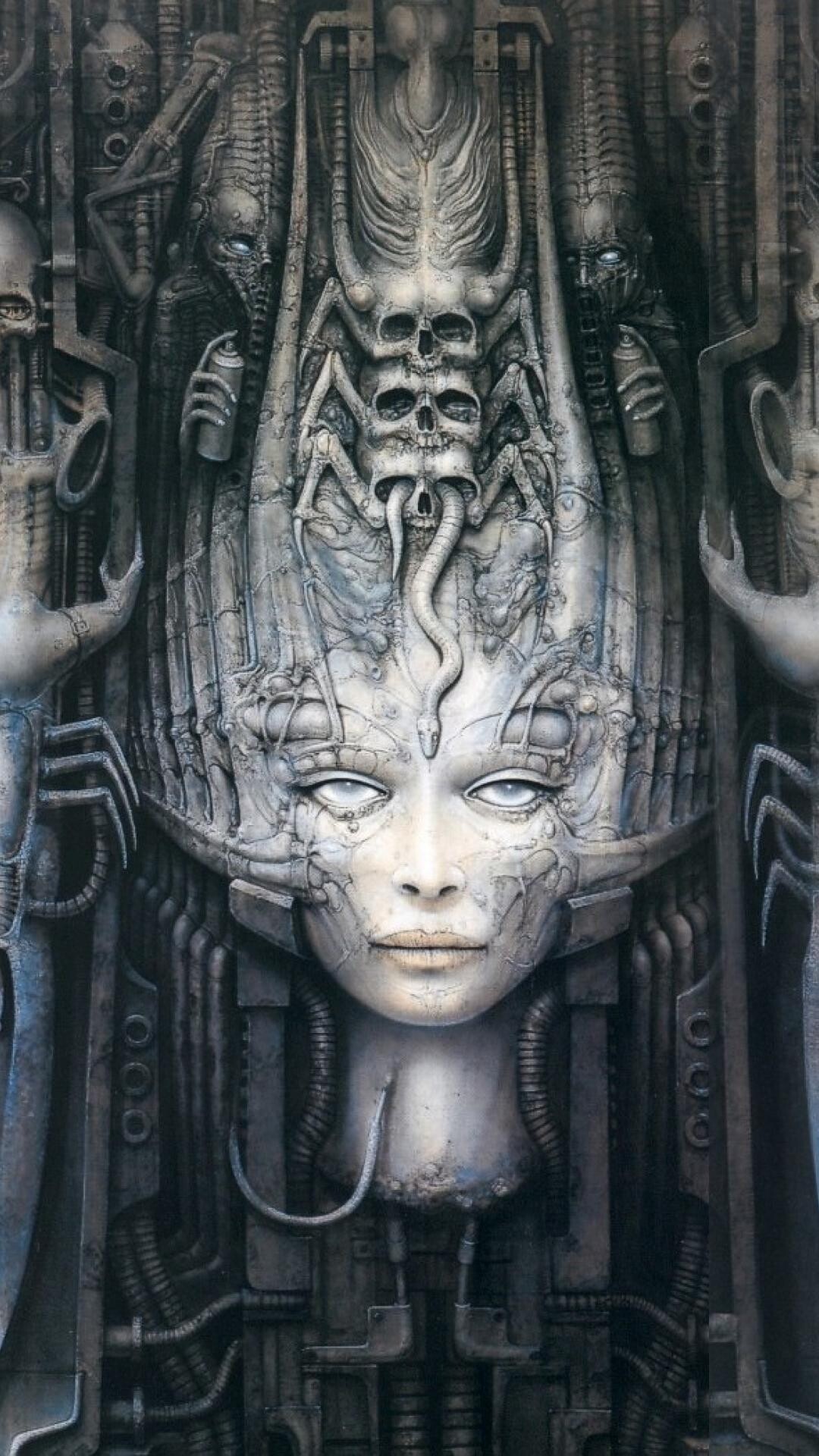 H.R. Giger, Cell phone wallpapers, Distorted realities, Artistic expressions, 1080x1920 Full HD Phone