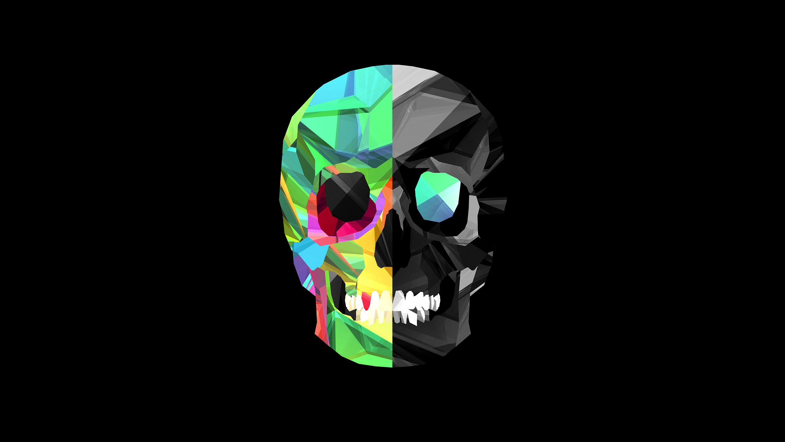 Skull, Facets Wallpaper, 2560x1440 HD Desktop