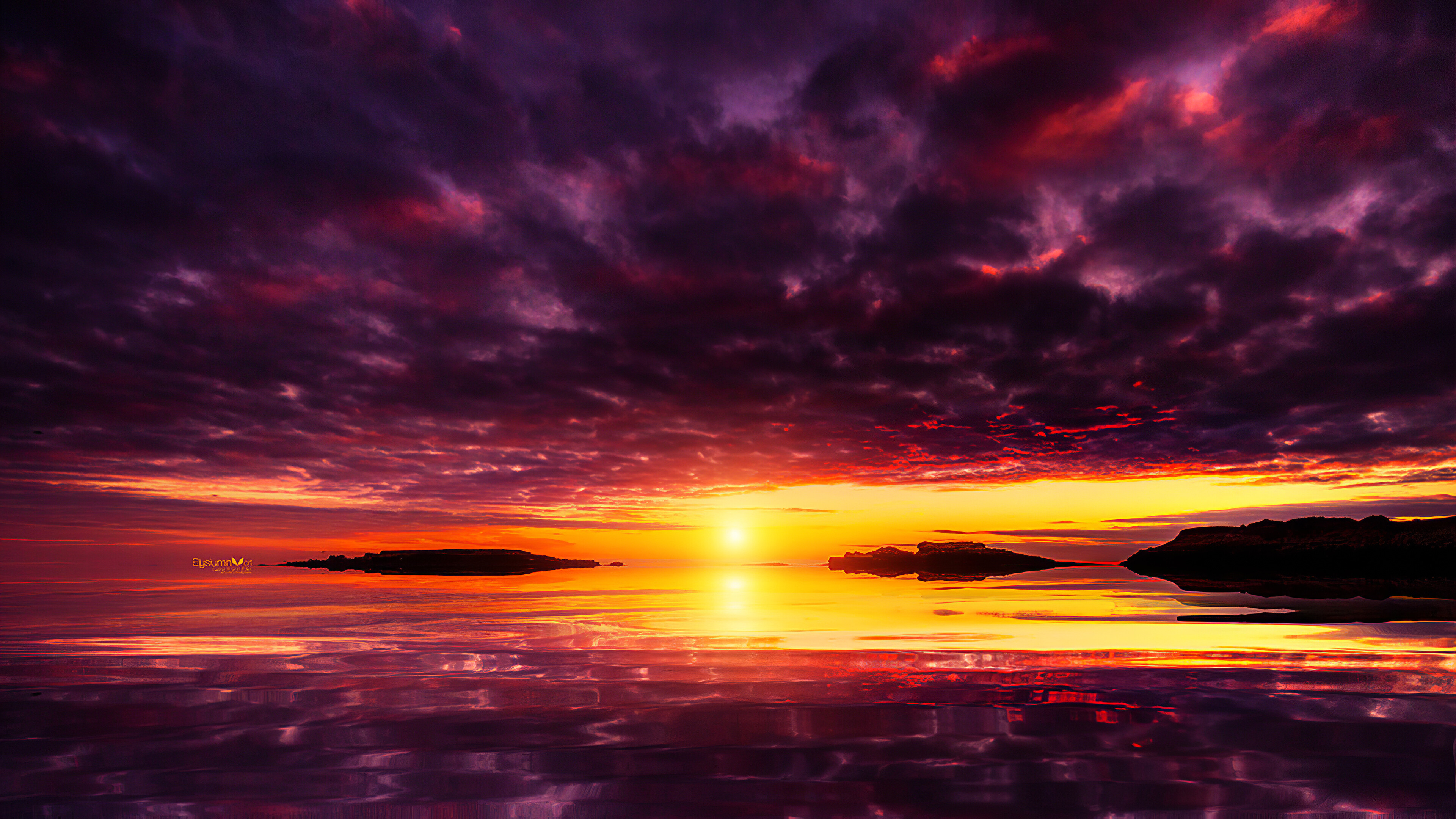 Fiery sunset, 4K HD, Nature's beauty, Captivating colors, 3840x2160 4K Desktop