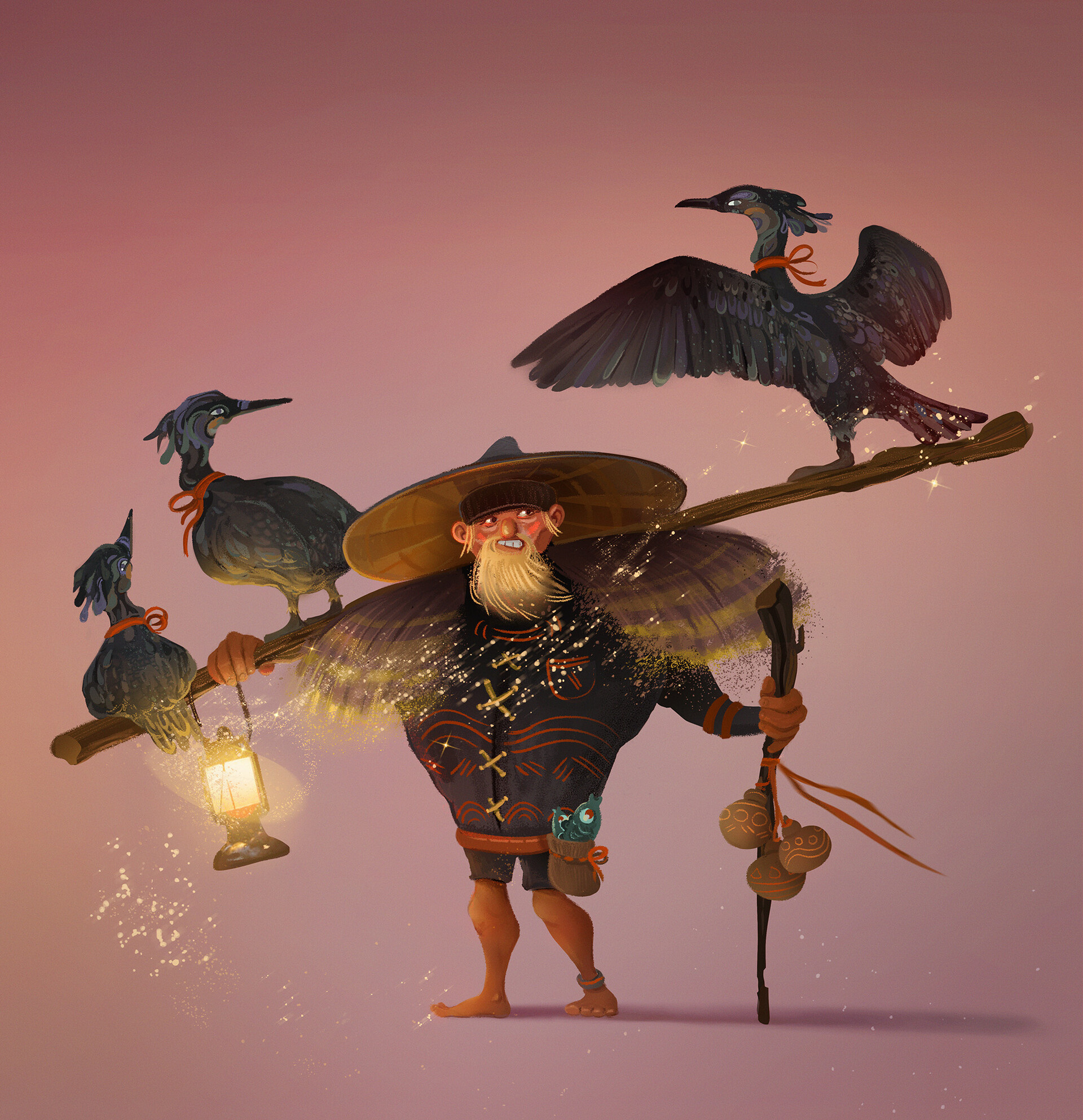 Cormorant fisherman artwork, Ancient tradition, Cultural symbolism, Artistic expression, 1920x1990 HD Phone