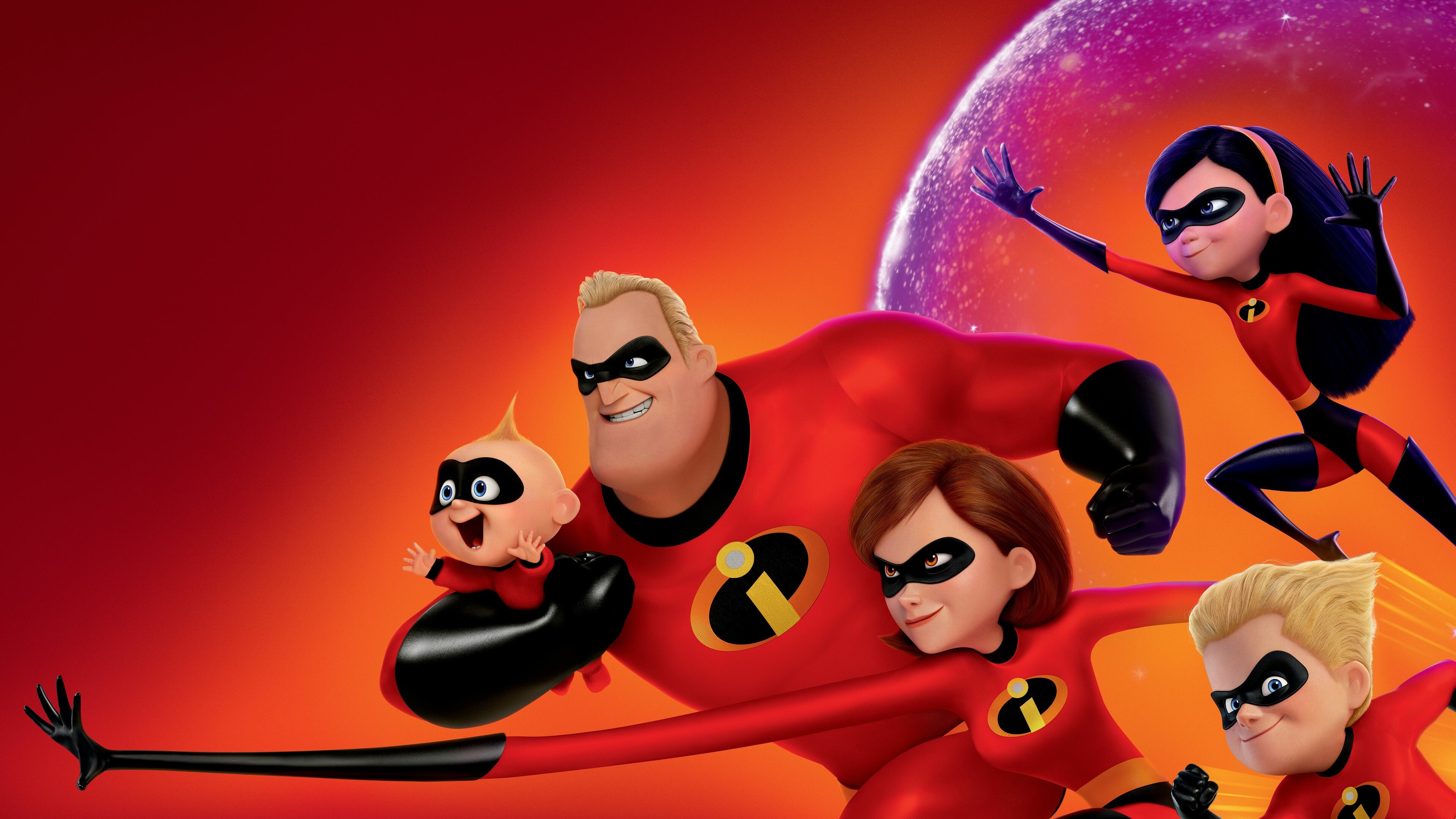 The Incredibles 2, Animated film, Superheroes, Movie poster, 3840x2160 4K Desktop