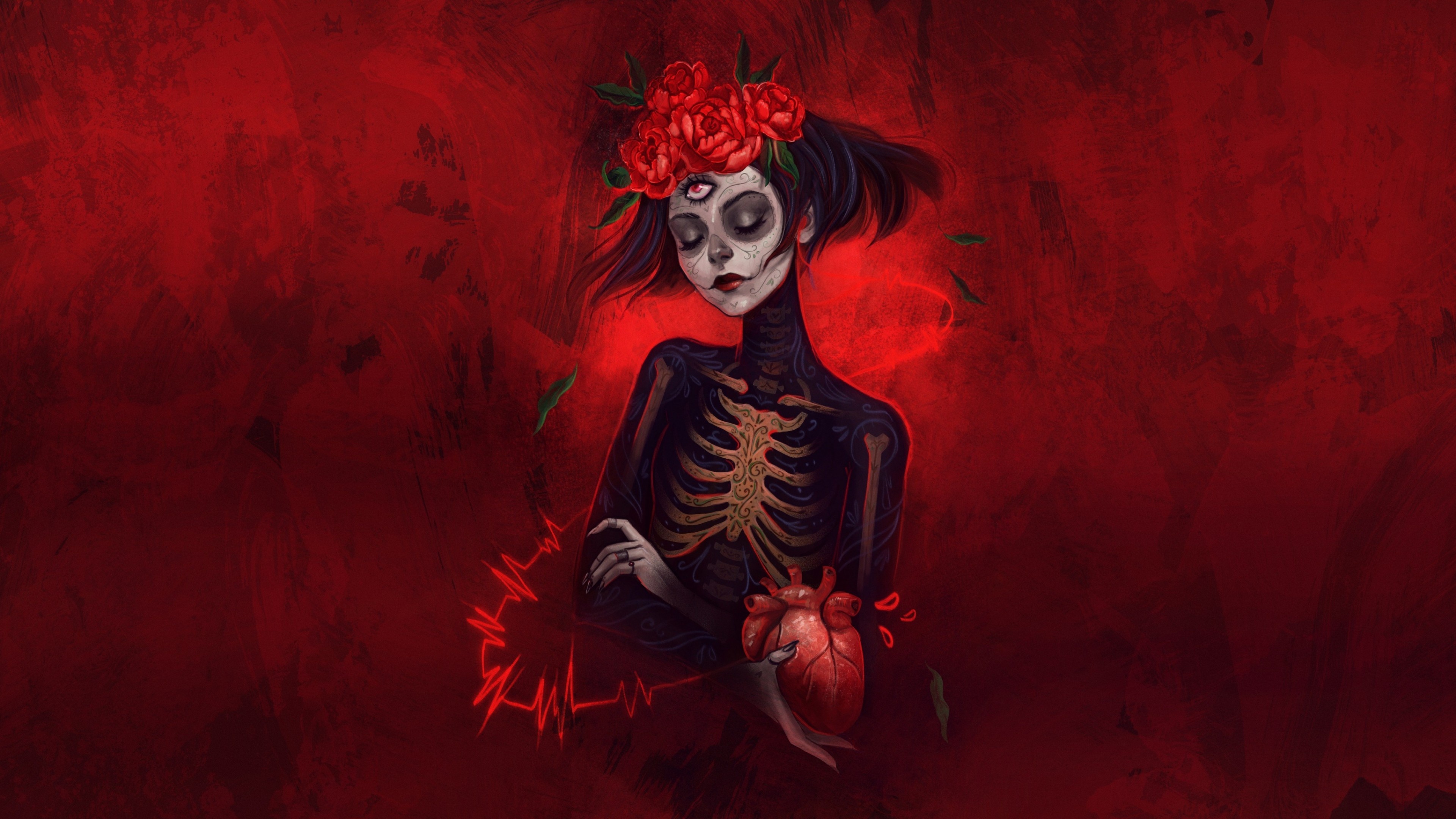 Calavera, Goths Wallpaper, 3840x2160 4K Desktop