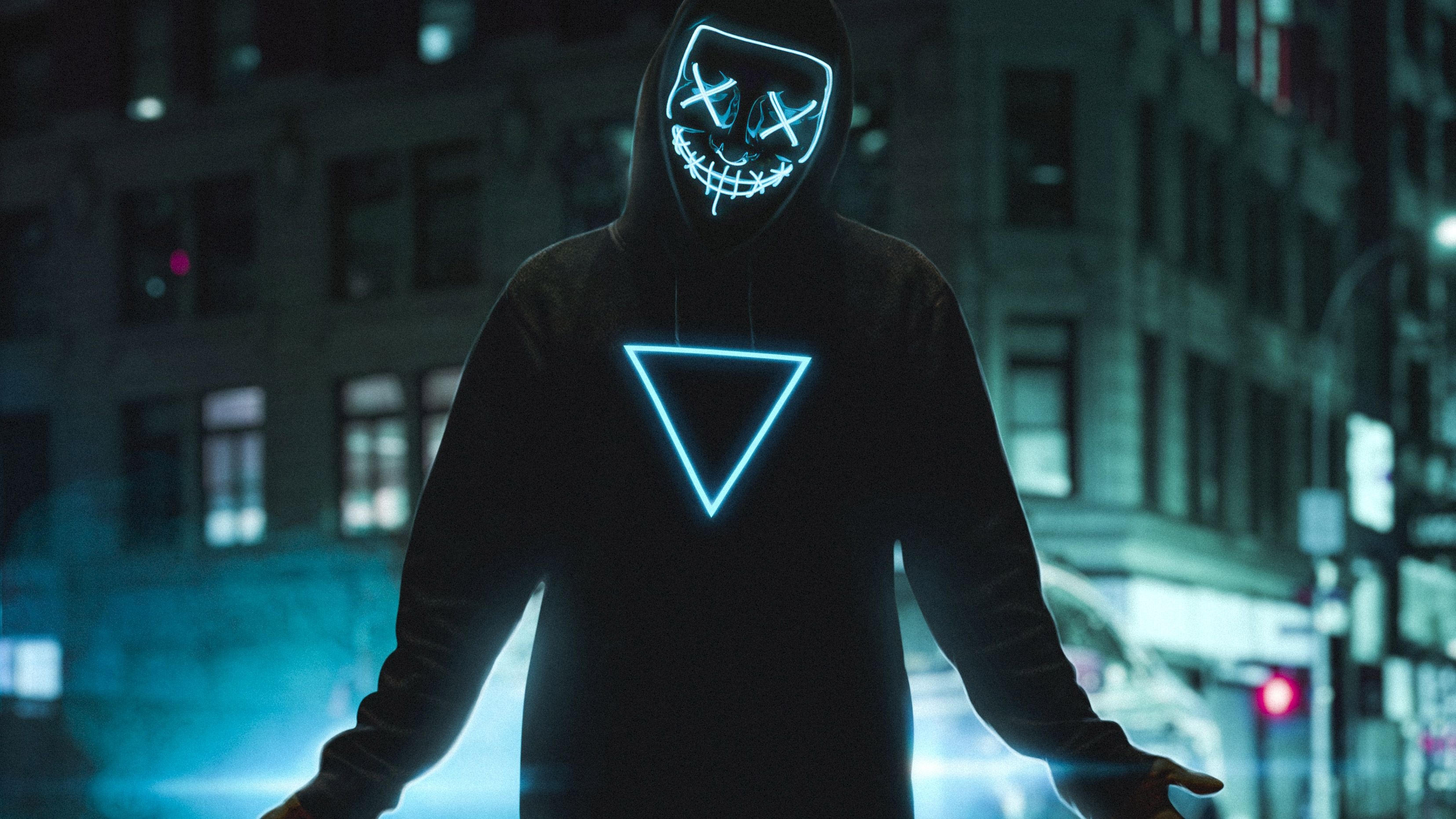 Neon mask, Cool Backgrounds Wallpaper, 3320x1870 HD Desktop