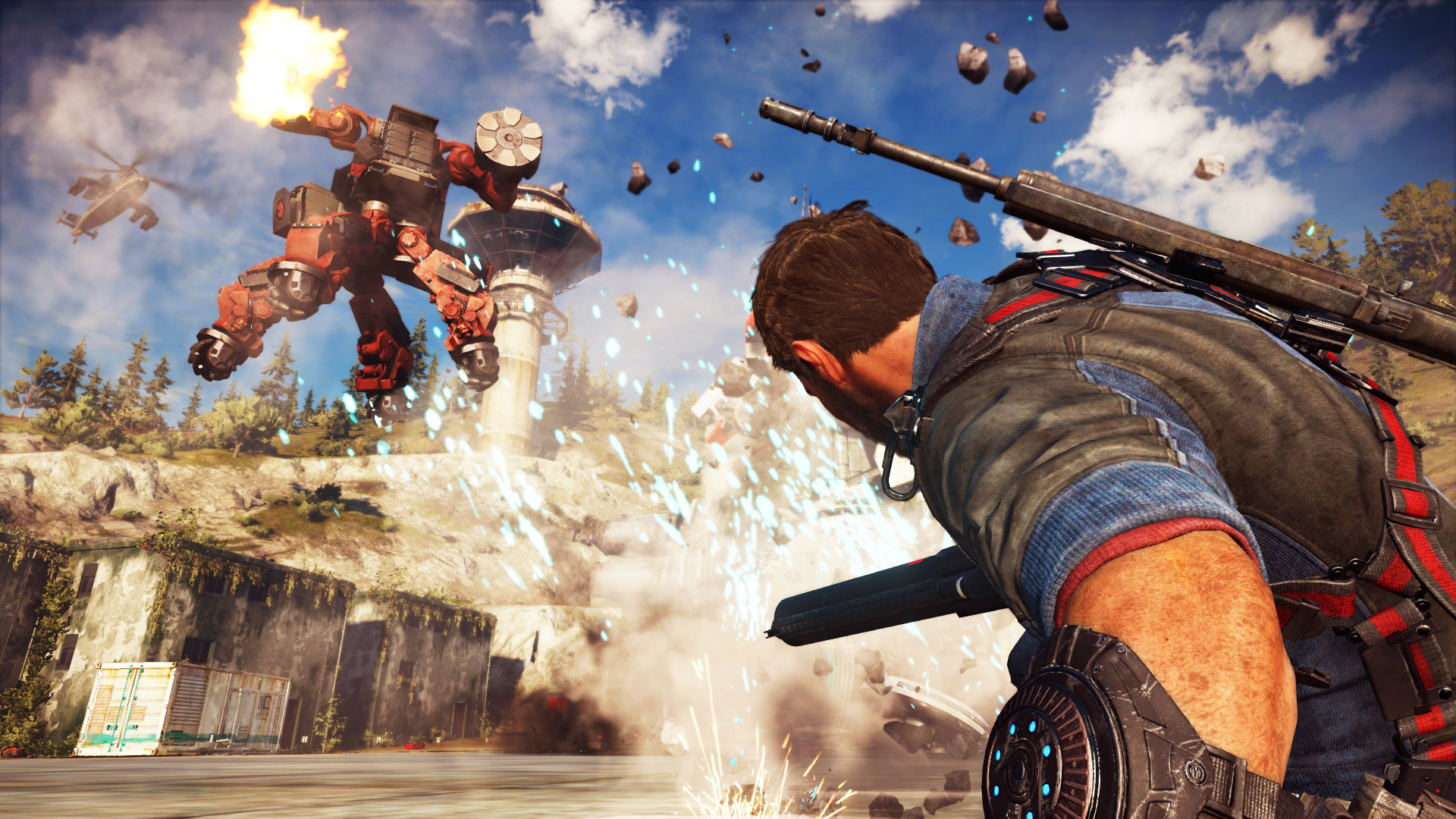 Mechs in Just Cause 3, Chaotic battles, Unique gameplay addition, GamesRadar update, 1920x1080 Full HD Desktop