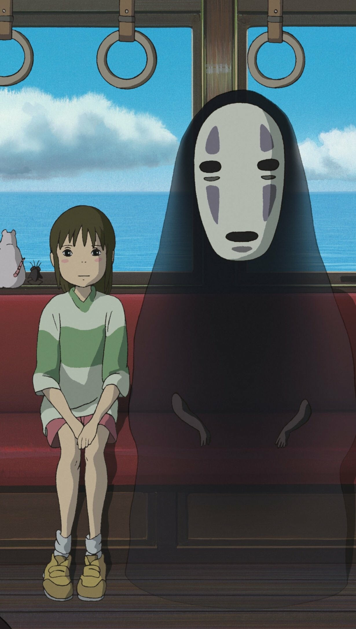 No-Face and Chihiro, Spirited Away Wallpaper, 1230x2180 HD Phone