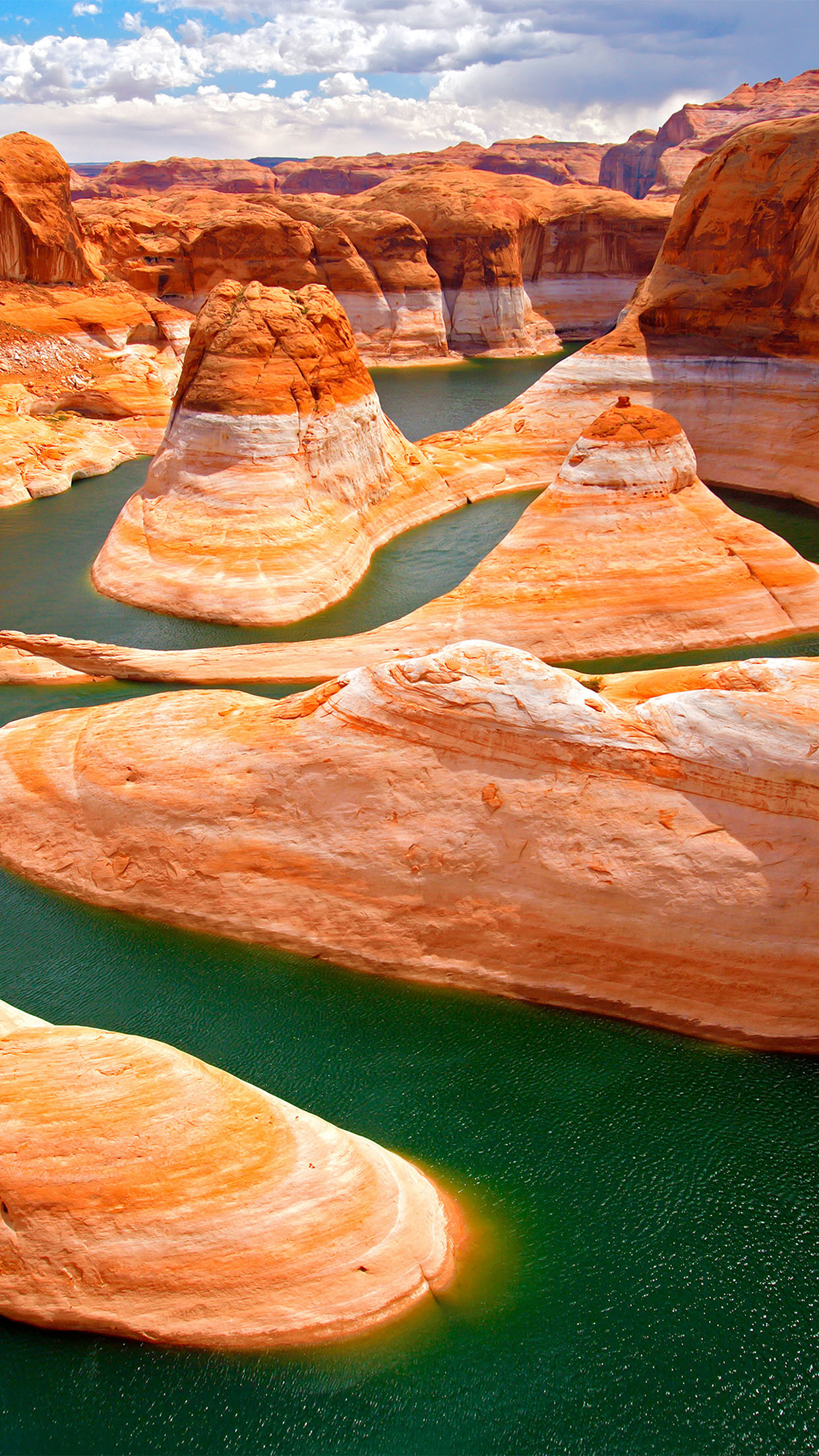 Lake Powell, Aerial view, Rocky river, Wallpaper, 1250x2210 HD Phone