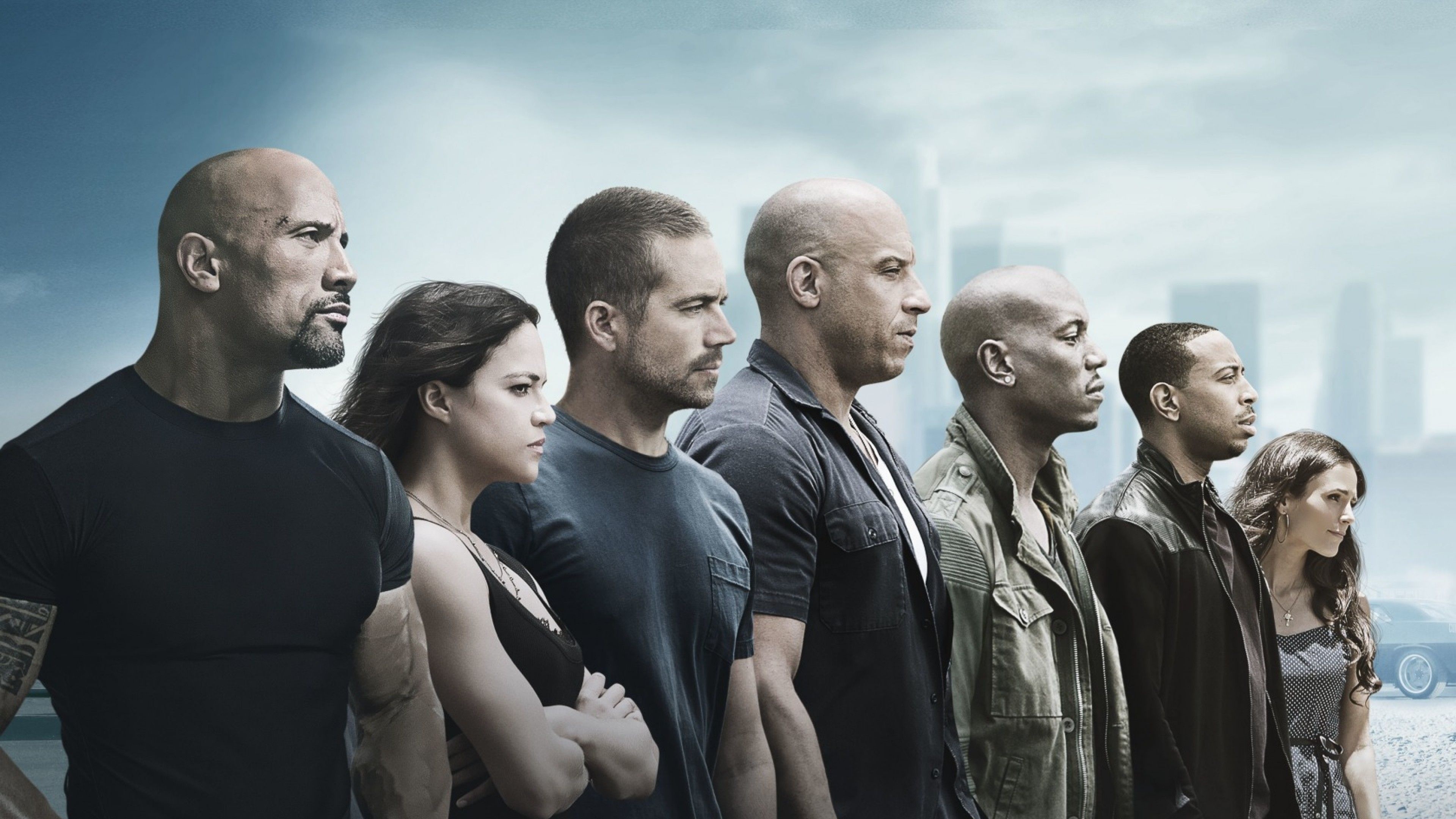 Furious 7, Action-packed film, High-octane thrills, Fast car races, 3840x2160 4K Desktop