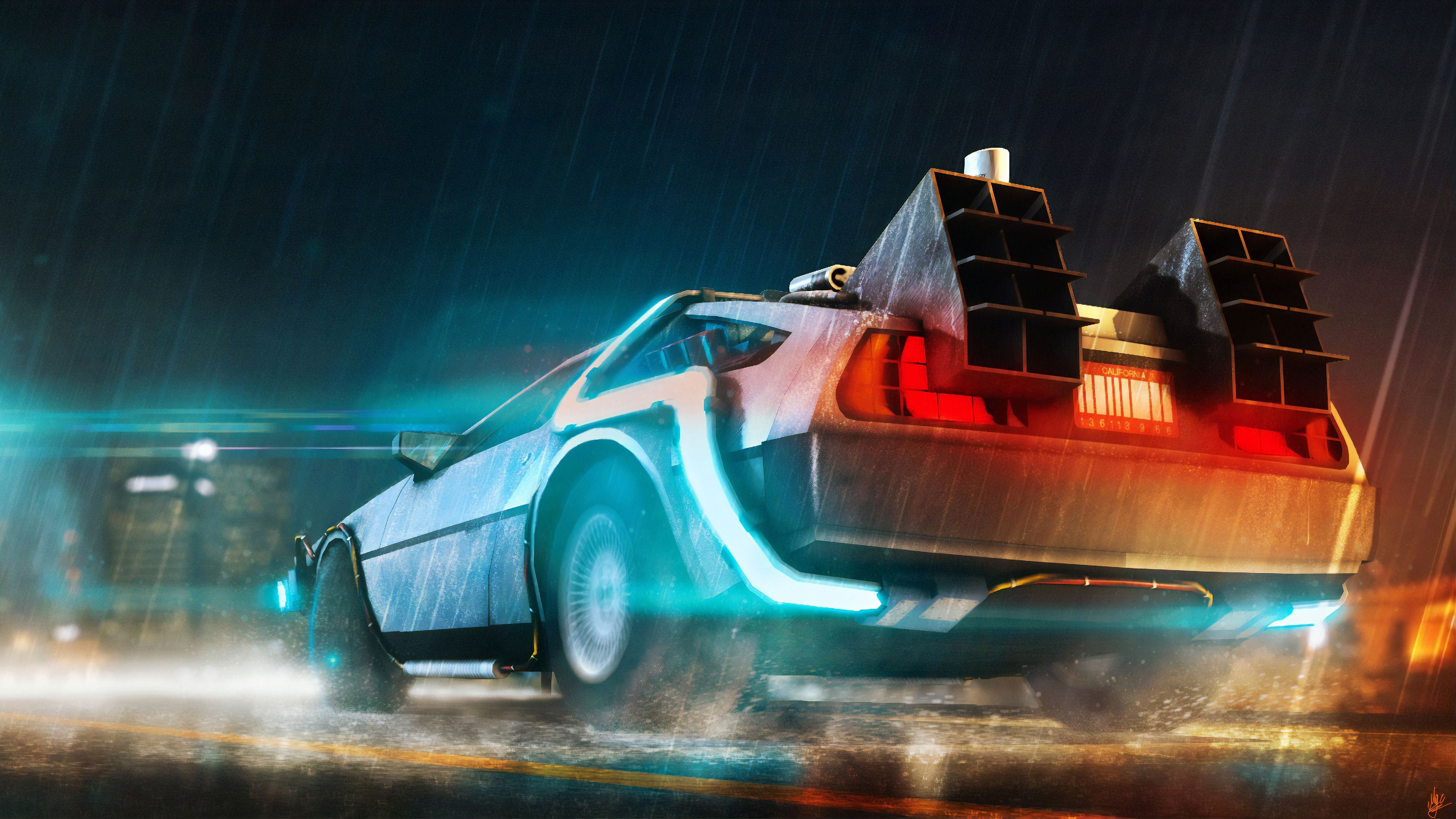 Delorean, 4K wallpapers, Top free, Backgrounds, 3840x2160 4K Desktop