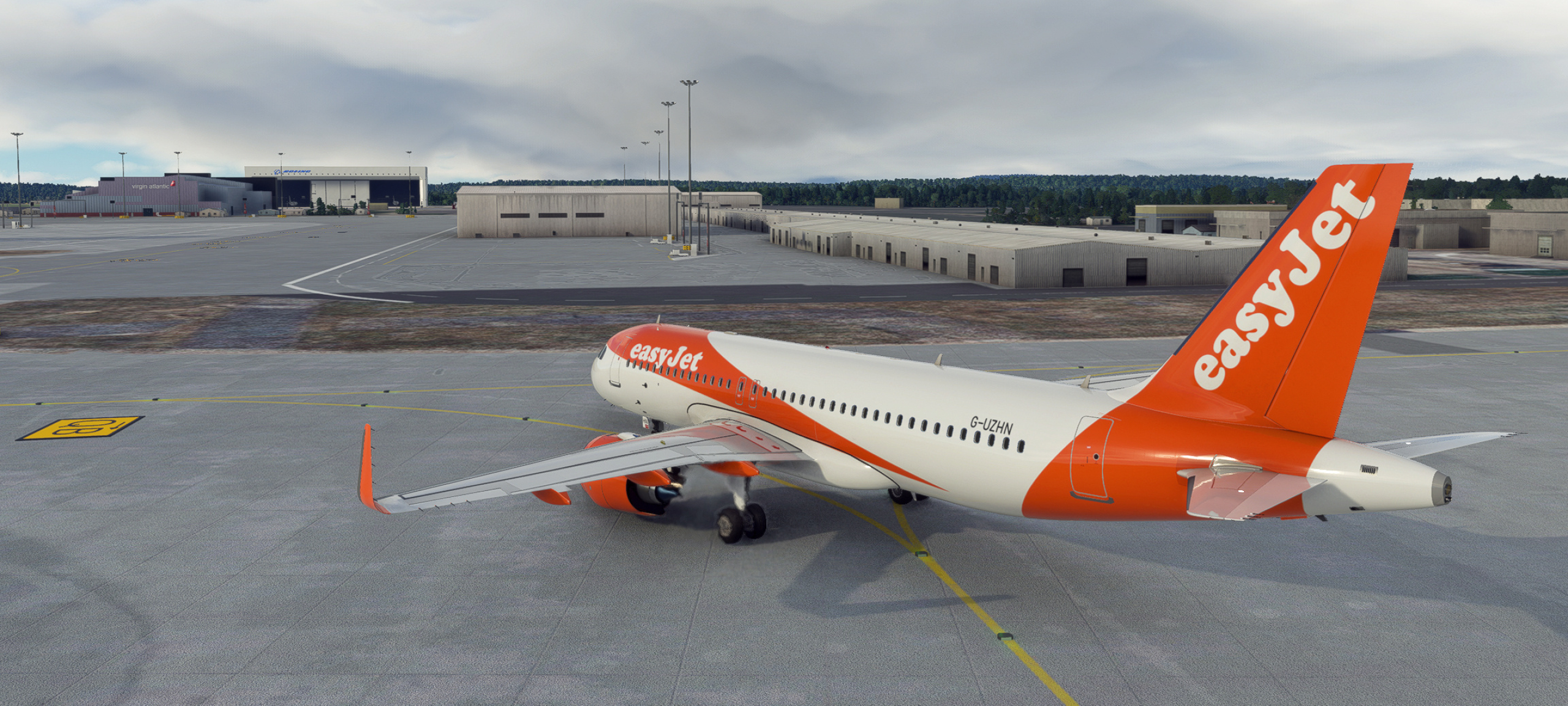 EasyJet Switzerland, AA777 200ERs, Aerosoft community services, Swiss travel, 2560x1160 Dual Screen Desktop