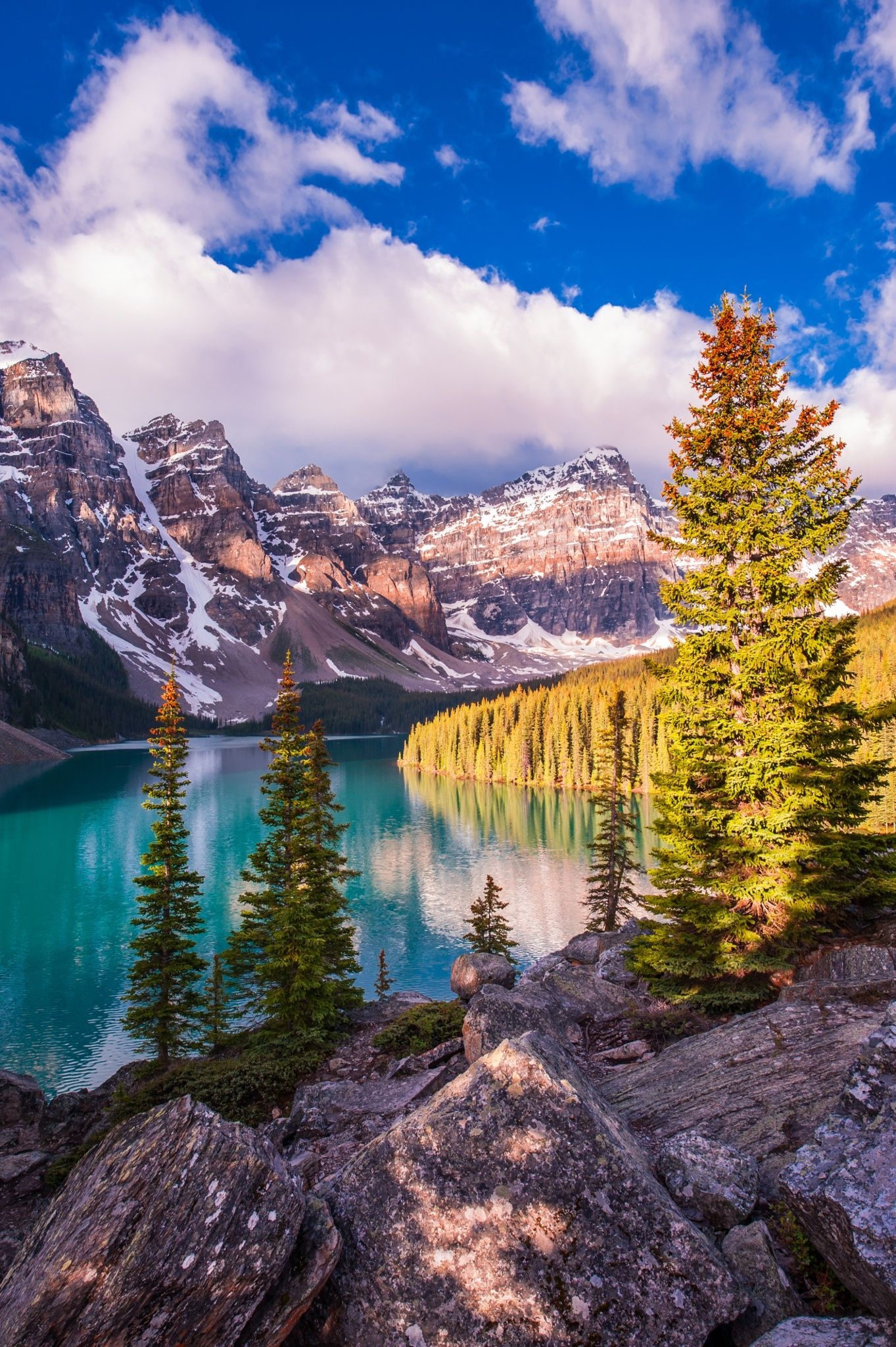 Moraine Lake, Travels, Beautiful nature scenery, 1370x2050 HD Phone