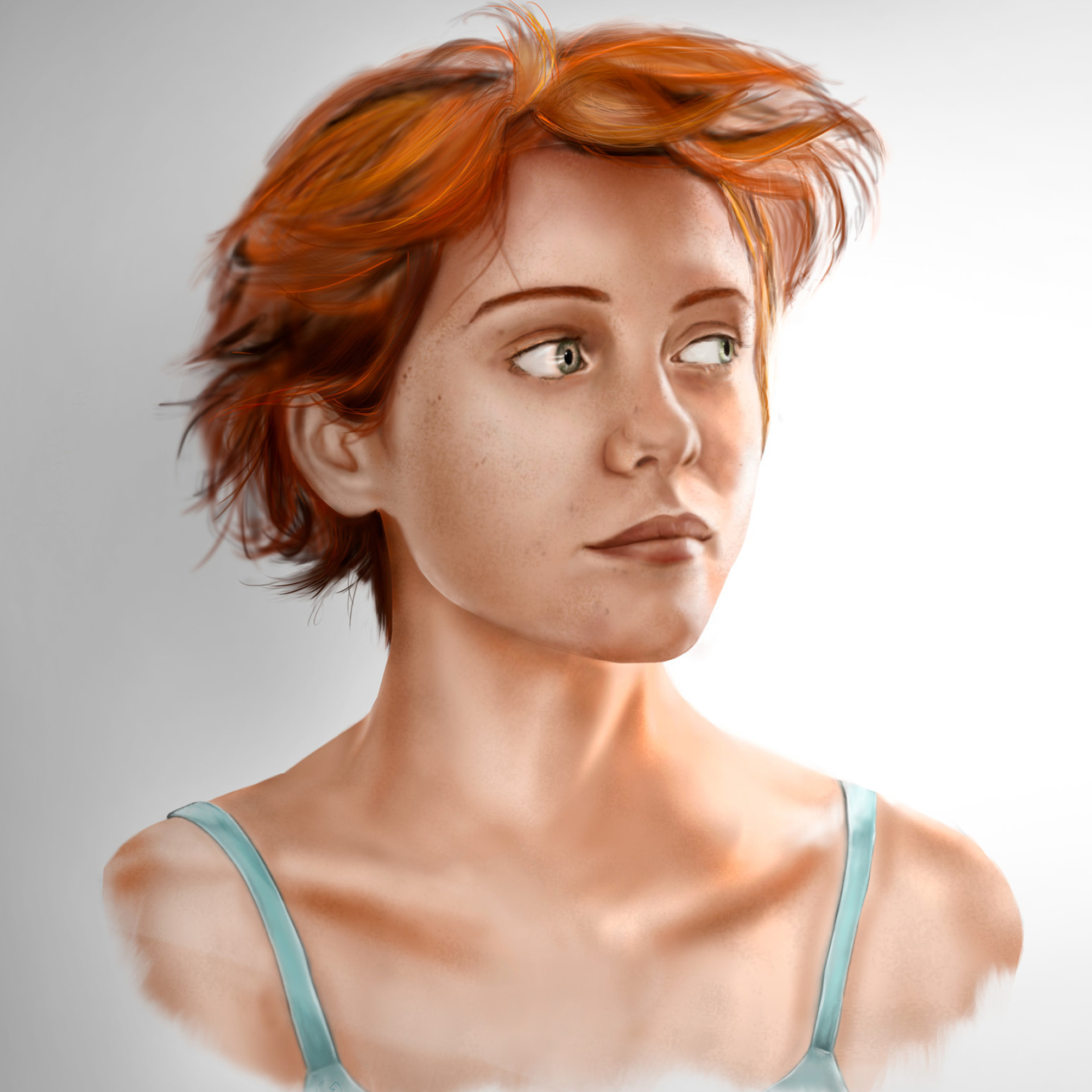 Sophia Lillis, Digital painting, Beverly Marsh, Movie character, 1920x1920 HD Phone