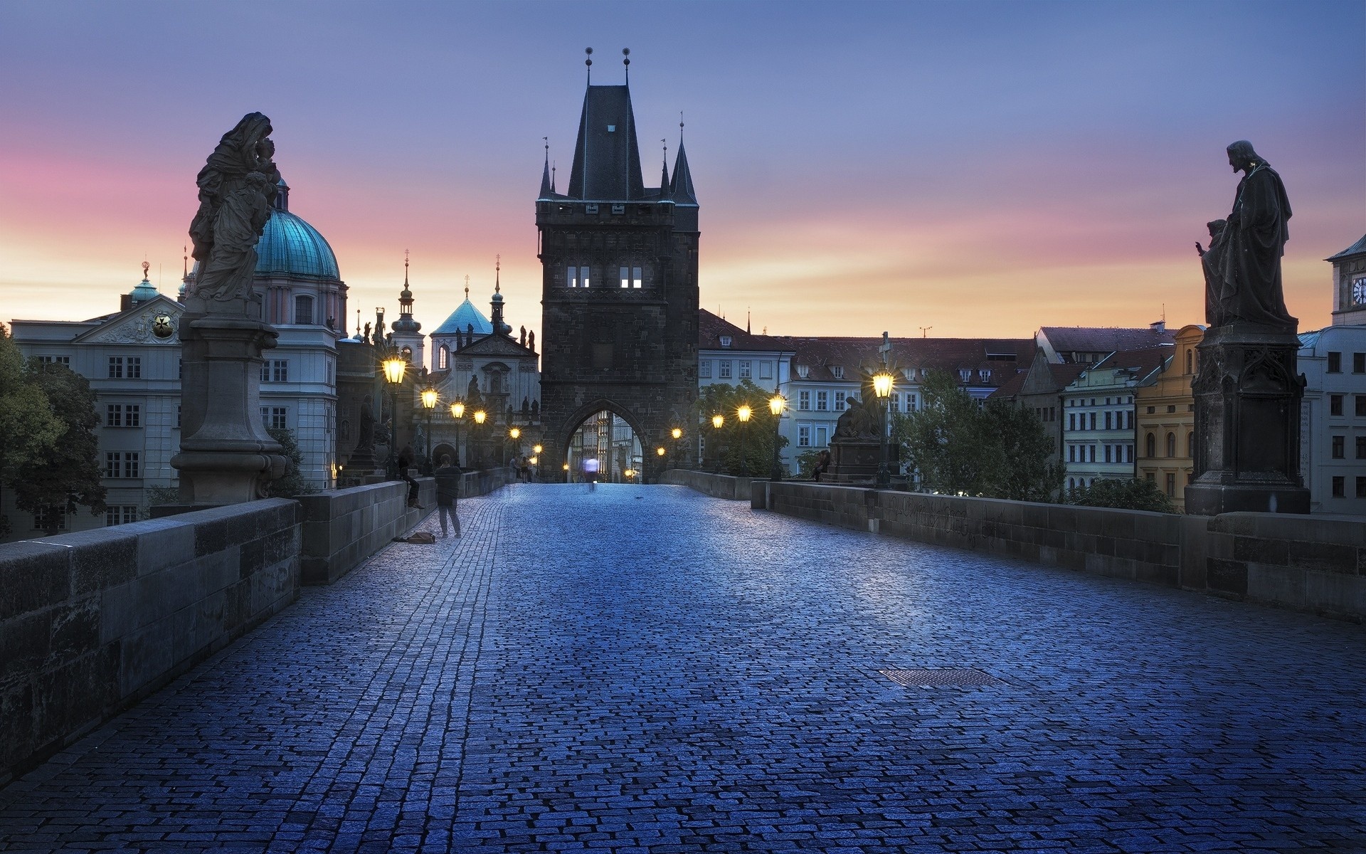 Cobblestone Street, Prague Wallpaper, 1920x1200 HD Desktop